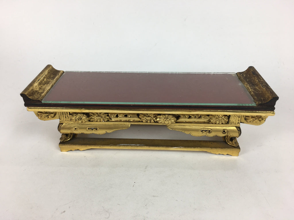 Japanese Buddhist Altar Fitting Butsugu Vtg Wood Lacquer Offering Table BU472
