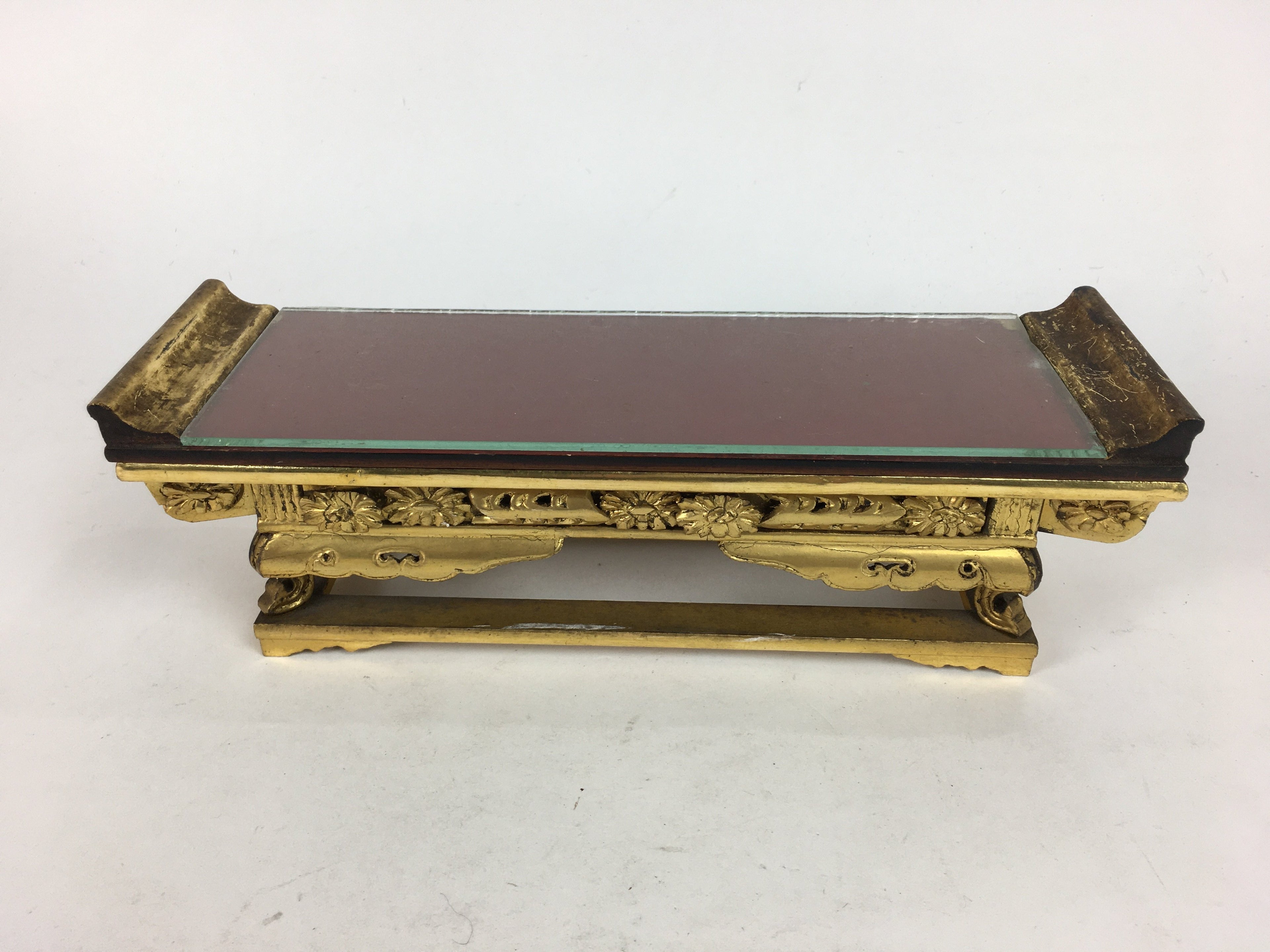 Japanese Buddhist Altar Fitting Butsugu Vtg Wood Lacquer Offering Table BU472