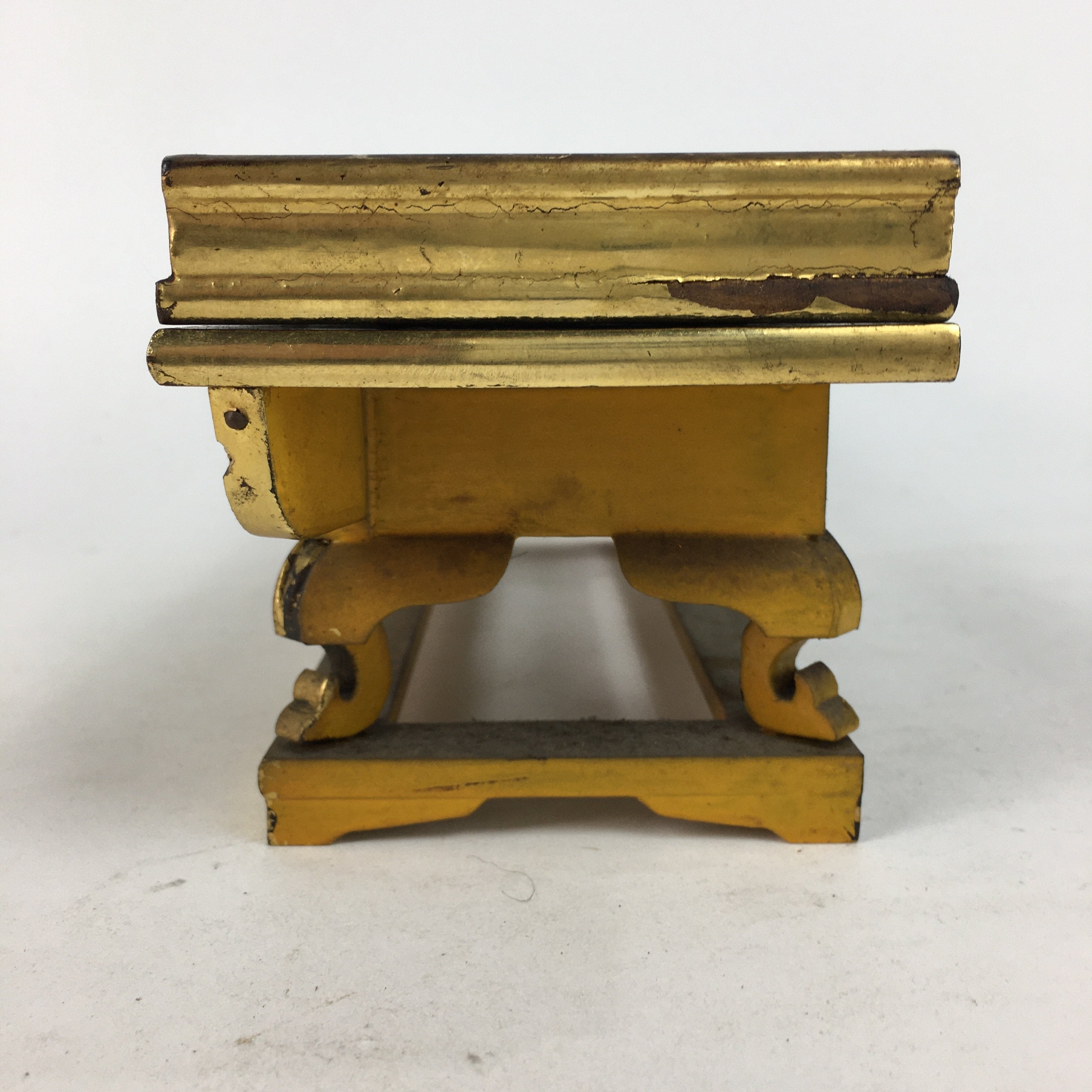 Japanese Buddhist Altar Fitting Butsugu Vtg Wood Lacquer Offering Table BU472