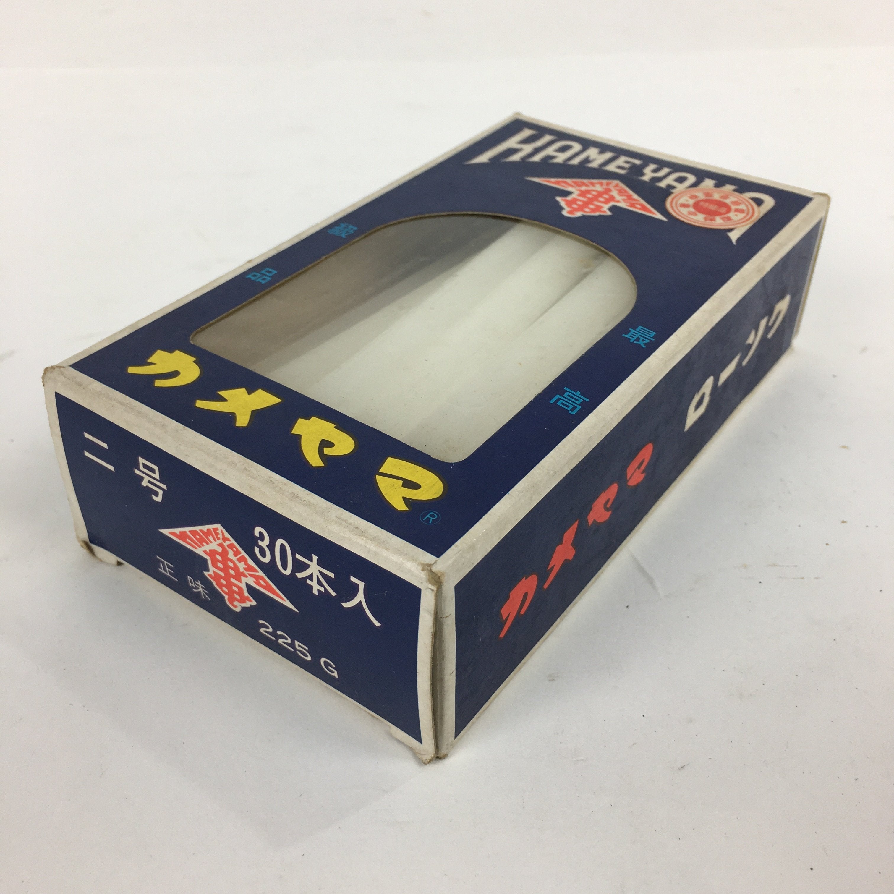 Japanese Buddhist Altar Fitting Candle Set Vtg White Kameyama Rosoku BU583
