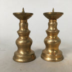 Japanese Buddhist Altar Fitting Candle Stand Pair Vtg Brass Butsudan B307