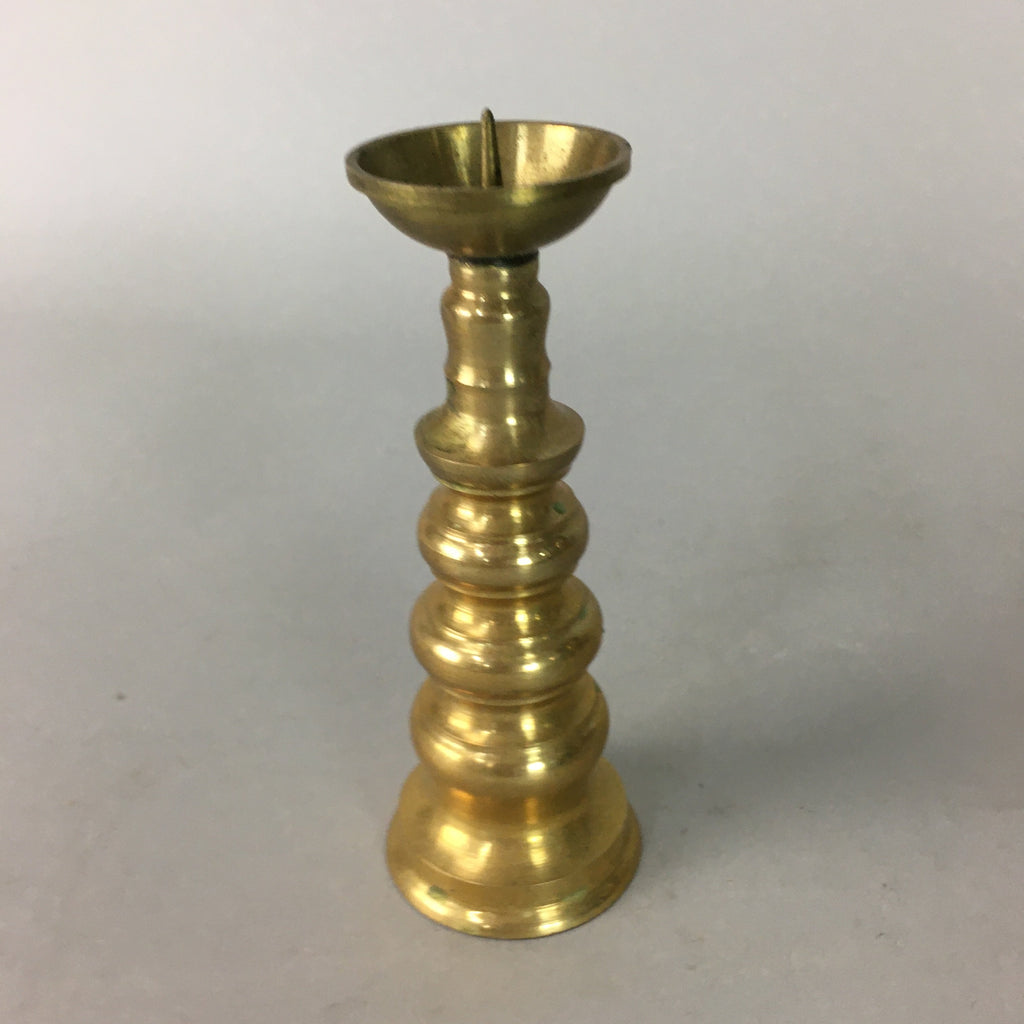 Japanese Buddhist Altar Fitting Candle Stand Vtg Brass Shokudai Butsudan BU105