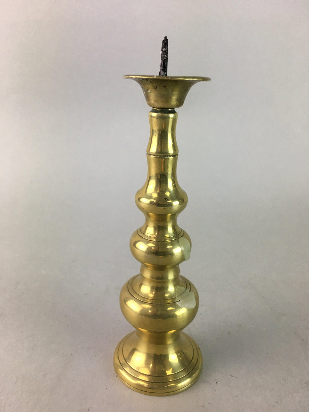 Japanese Buddhist Altar Fitting Candle Stand Vtg Brass Shokudai Butsudan BU180