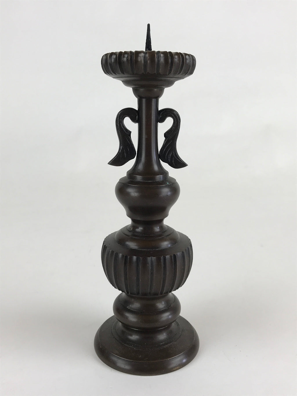 Japanese Buddhist Altar Fitting Candle Stand Vtg Copper Shokudai Butsudan BU912
