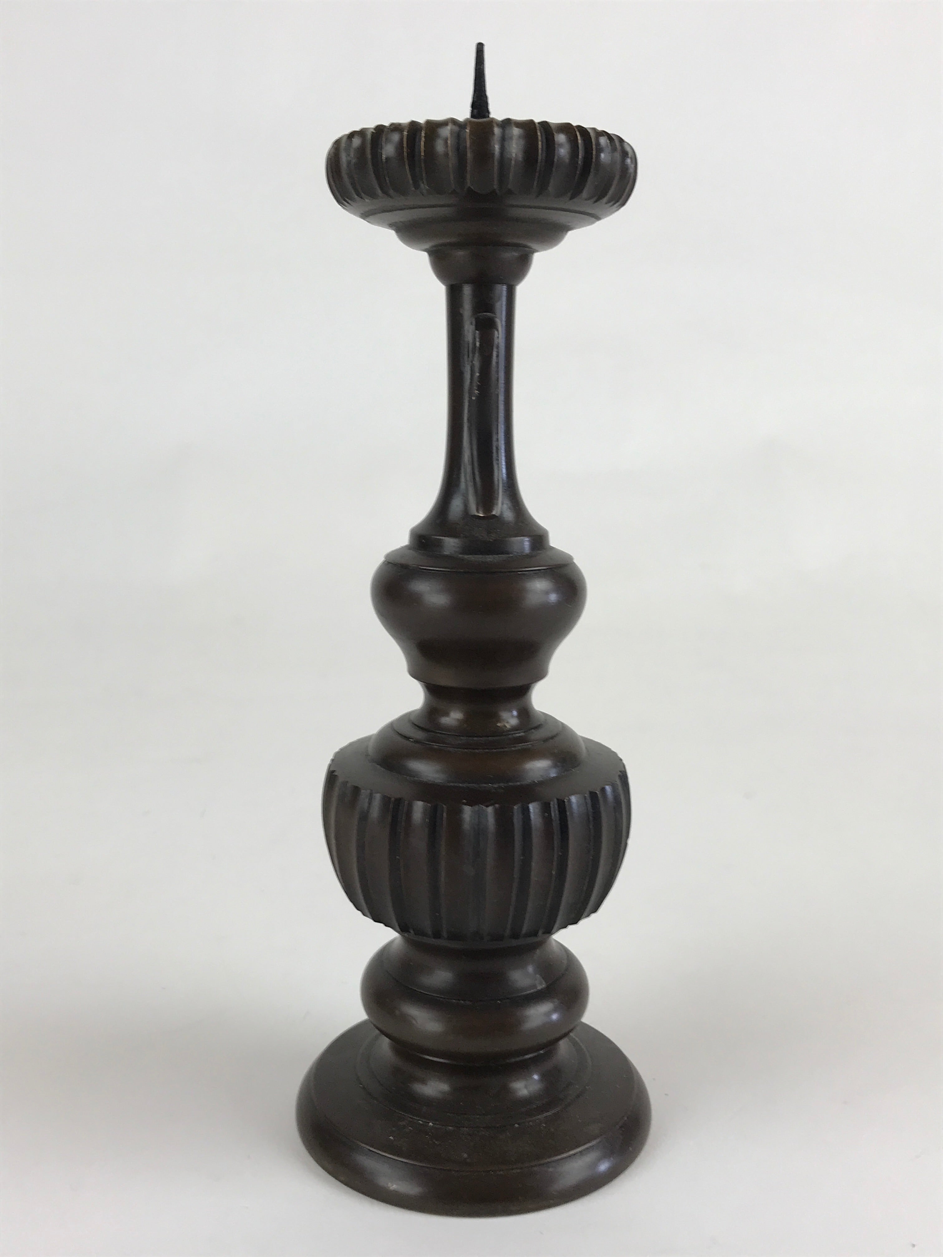 Japanese Buddhist Altar Fitting Candle Stand Vtg Copper Shokudai Butsudan BU912