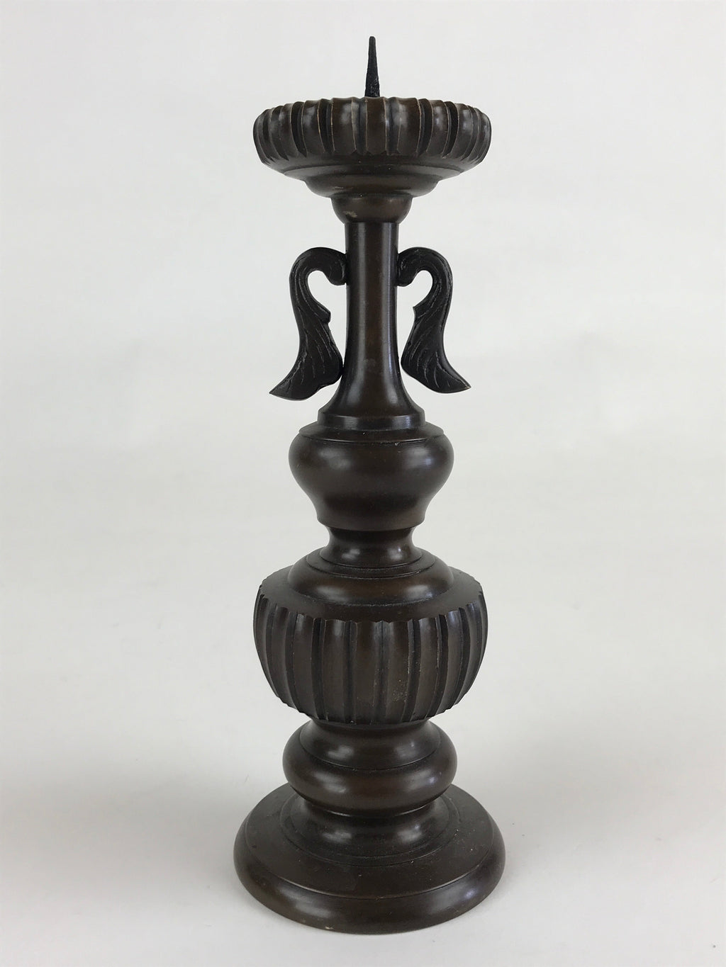 Japanese Buddhist Altar Fitting Candle Stand Vtg Copper Shokudai Butsudan BU912