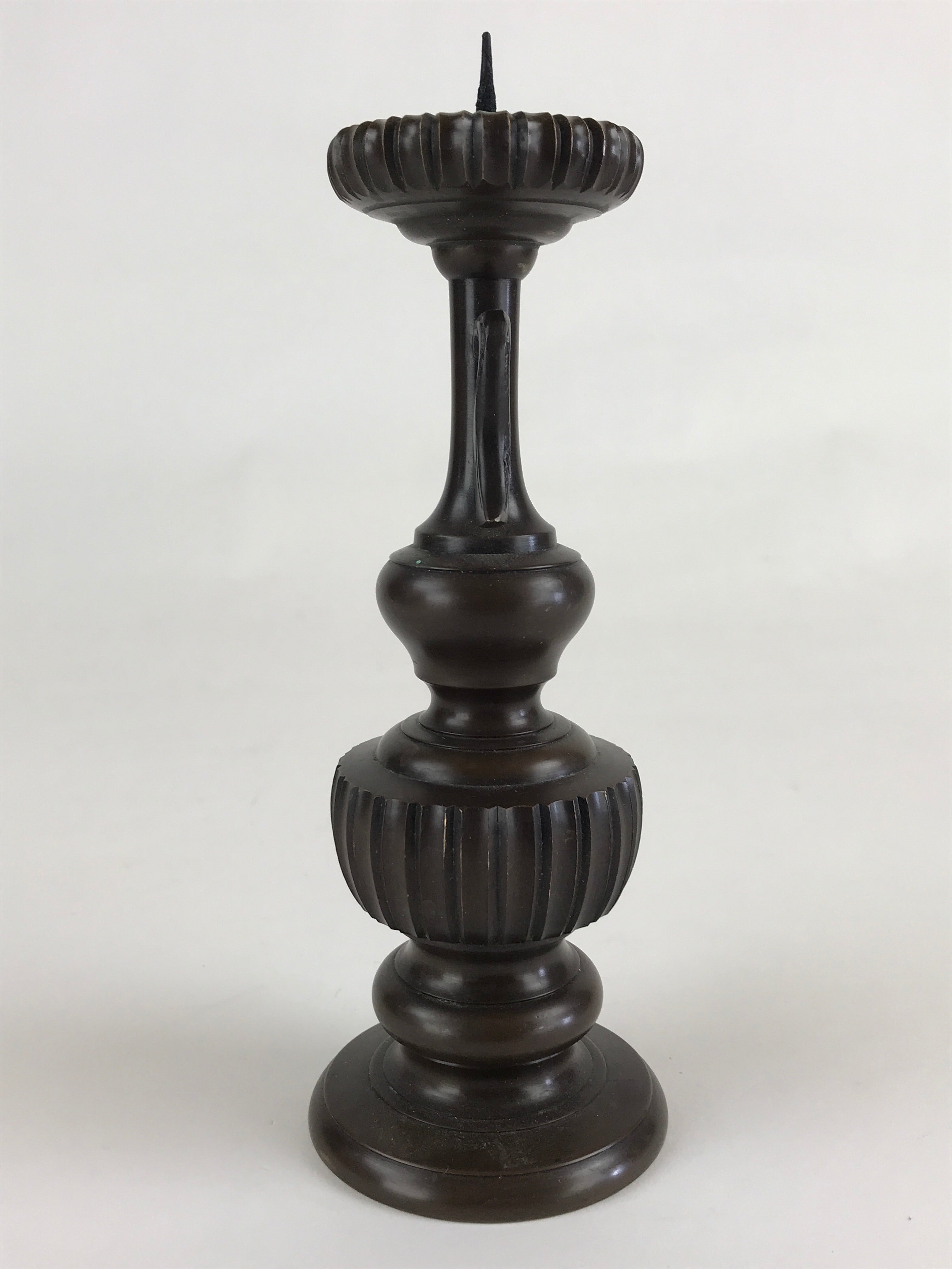 Japanese Buddhist Altar Fitting Candle Stand Vtg Copper Shokudai Butsudan BU912