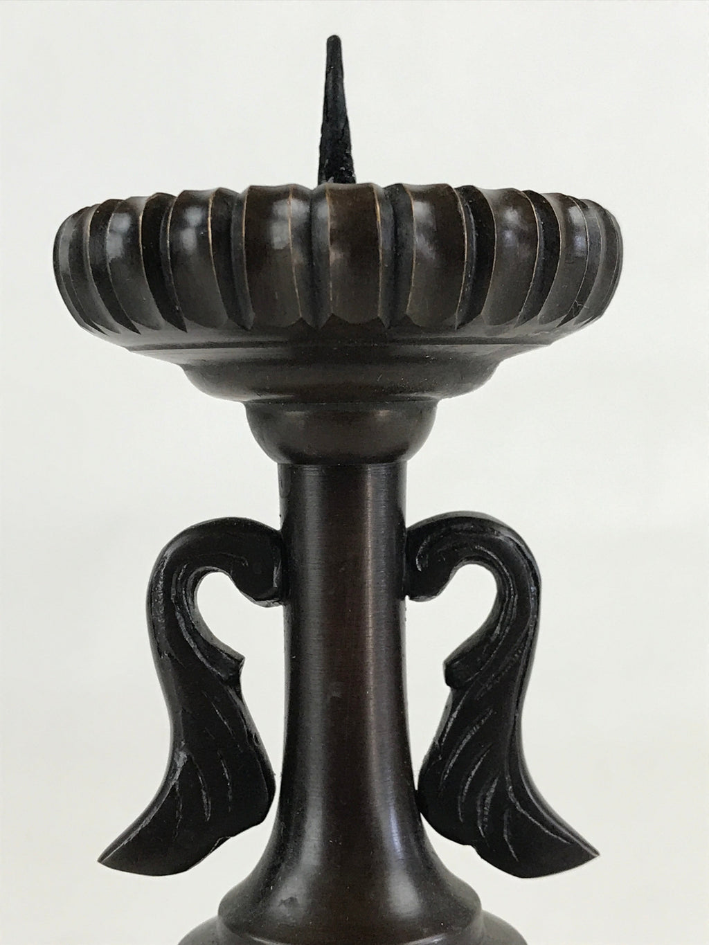 Japanese Buddhist Altar Fitting Candle Stand Vtg Copper Shokudai Butsudan BU912