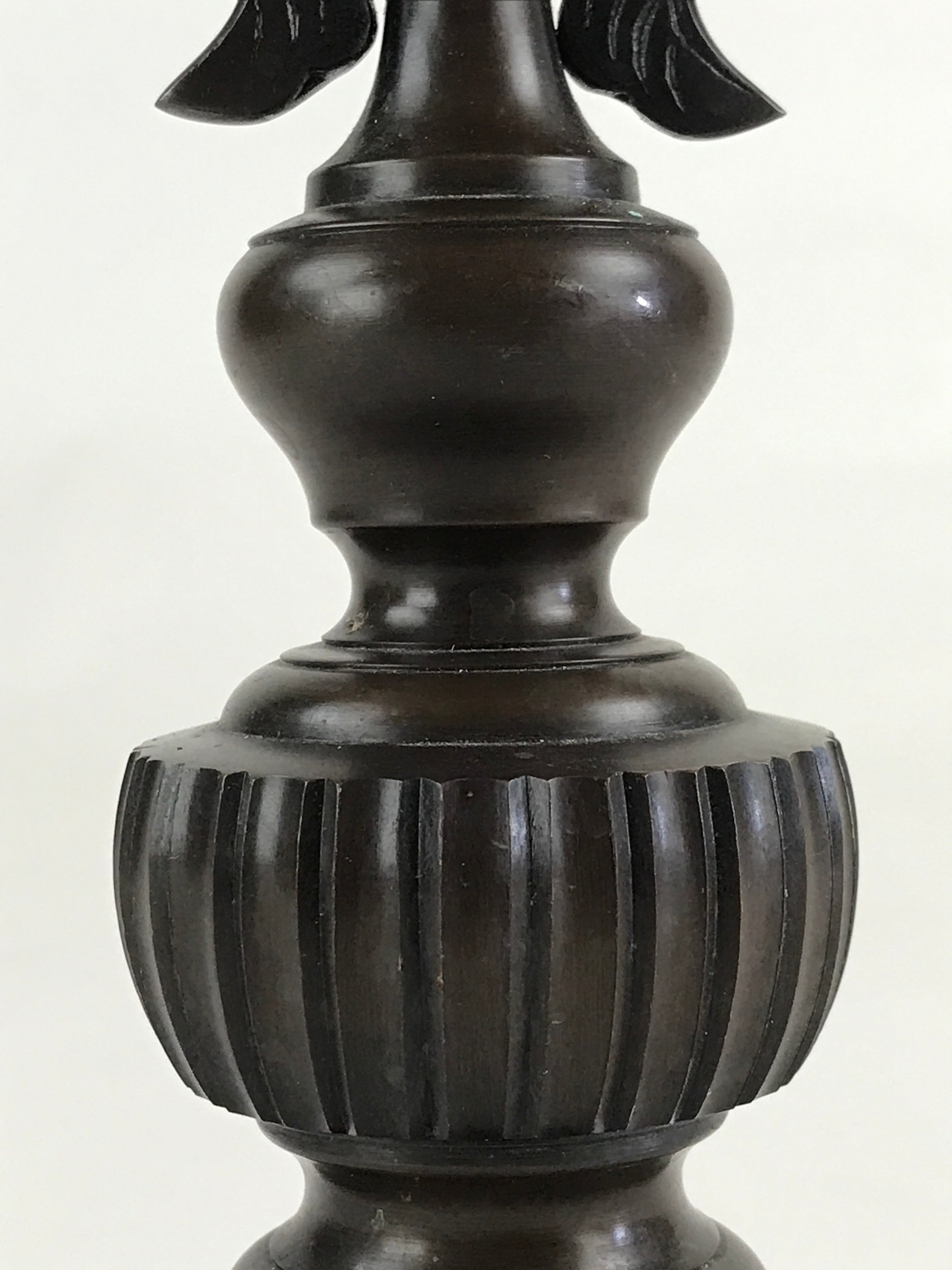 Japanese Buddhist Altar Fitting Candle Stand Vtg Copper Shokudai Butsudan BU912