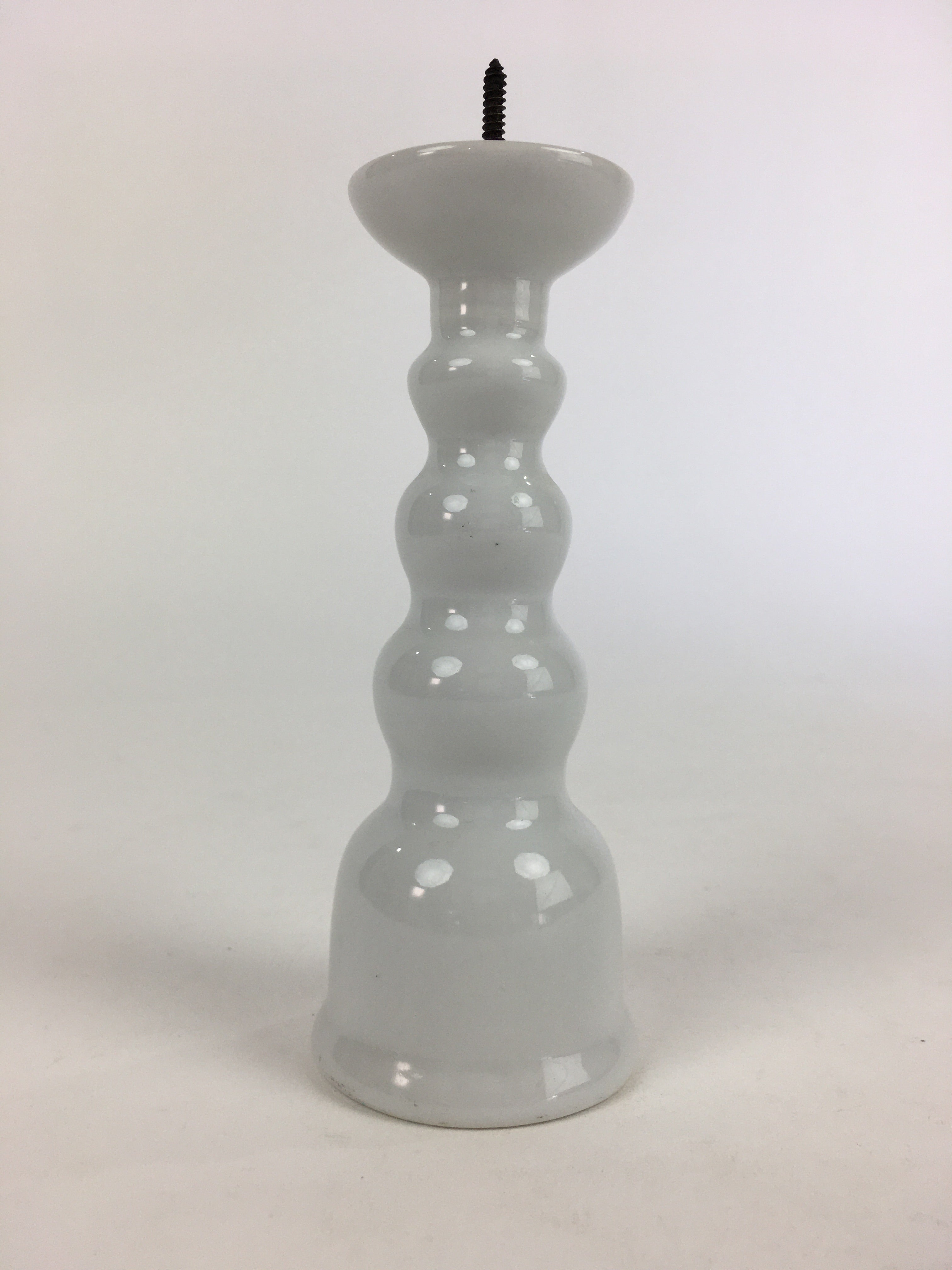 Japanese Buddhist Altar Fitting Candle Stand Vtg Porcelain Shokudai BU692