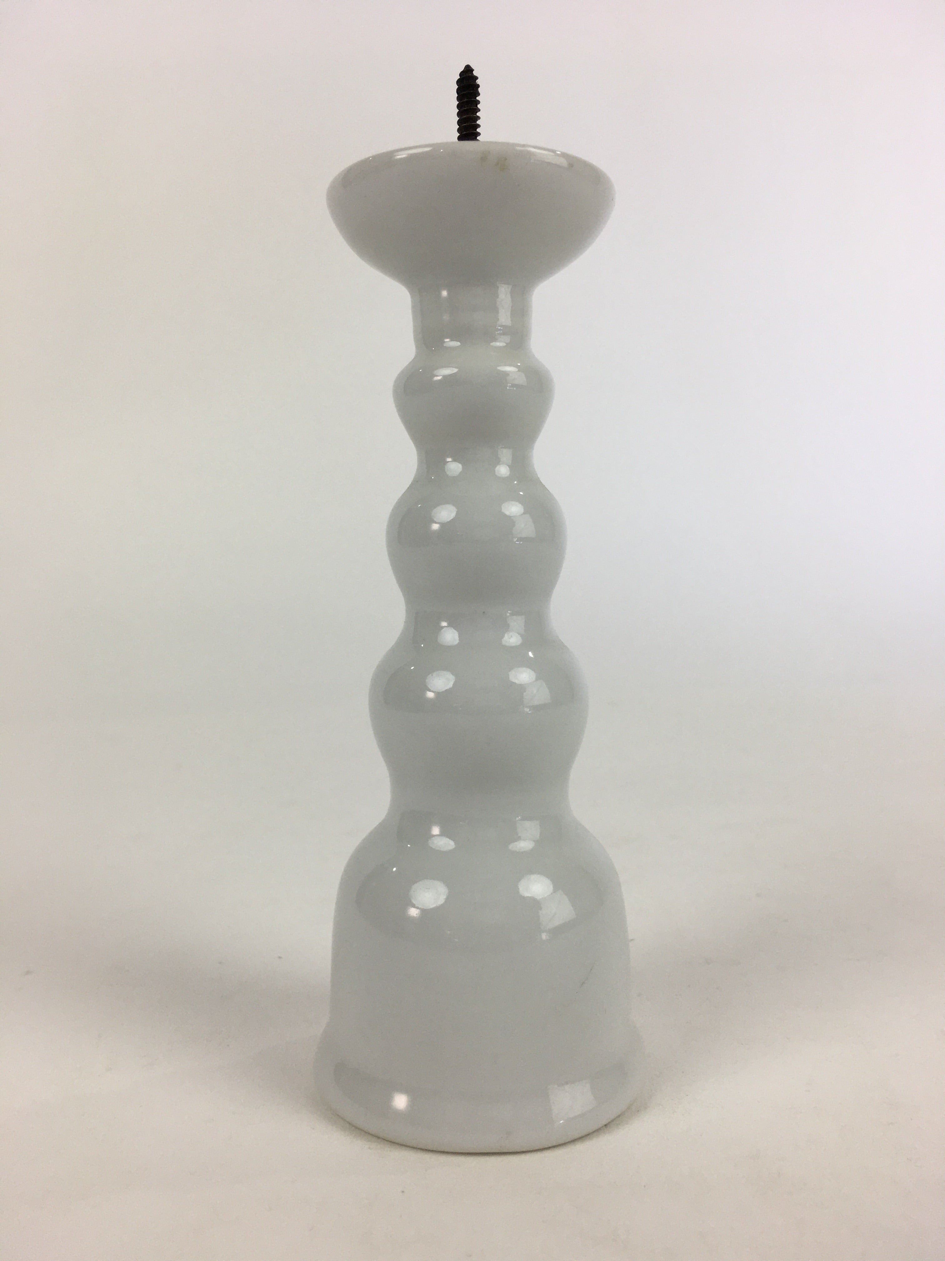 Japanese Buddhist Altar Fitting Candle Stand Vtg Porcelain Shokudai BU692