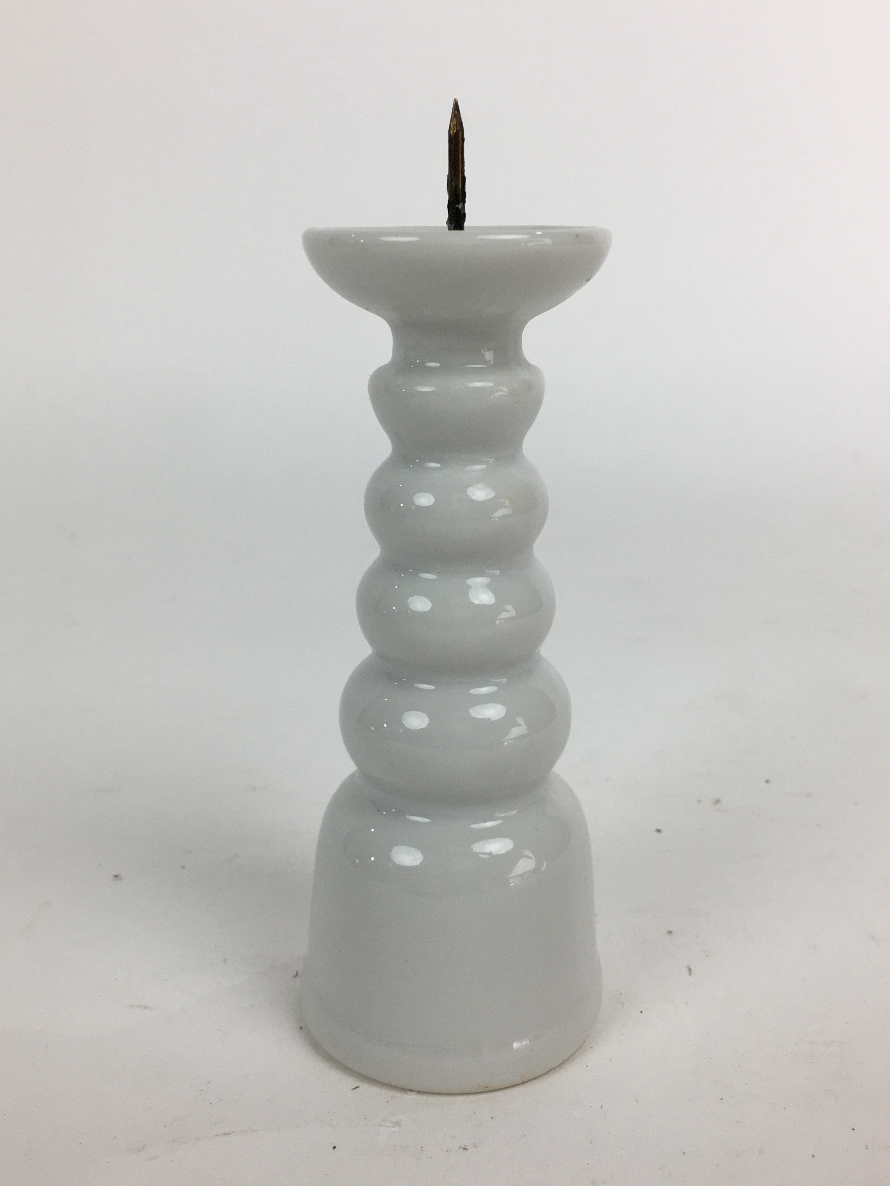 Japanese Buddhist Altar Fitting Candle Stand Vtg Porcelain Shokudai Butsudan BU5