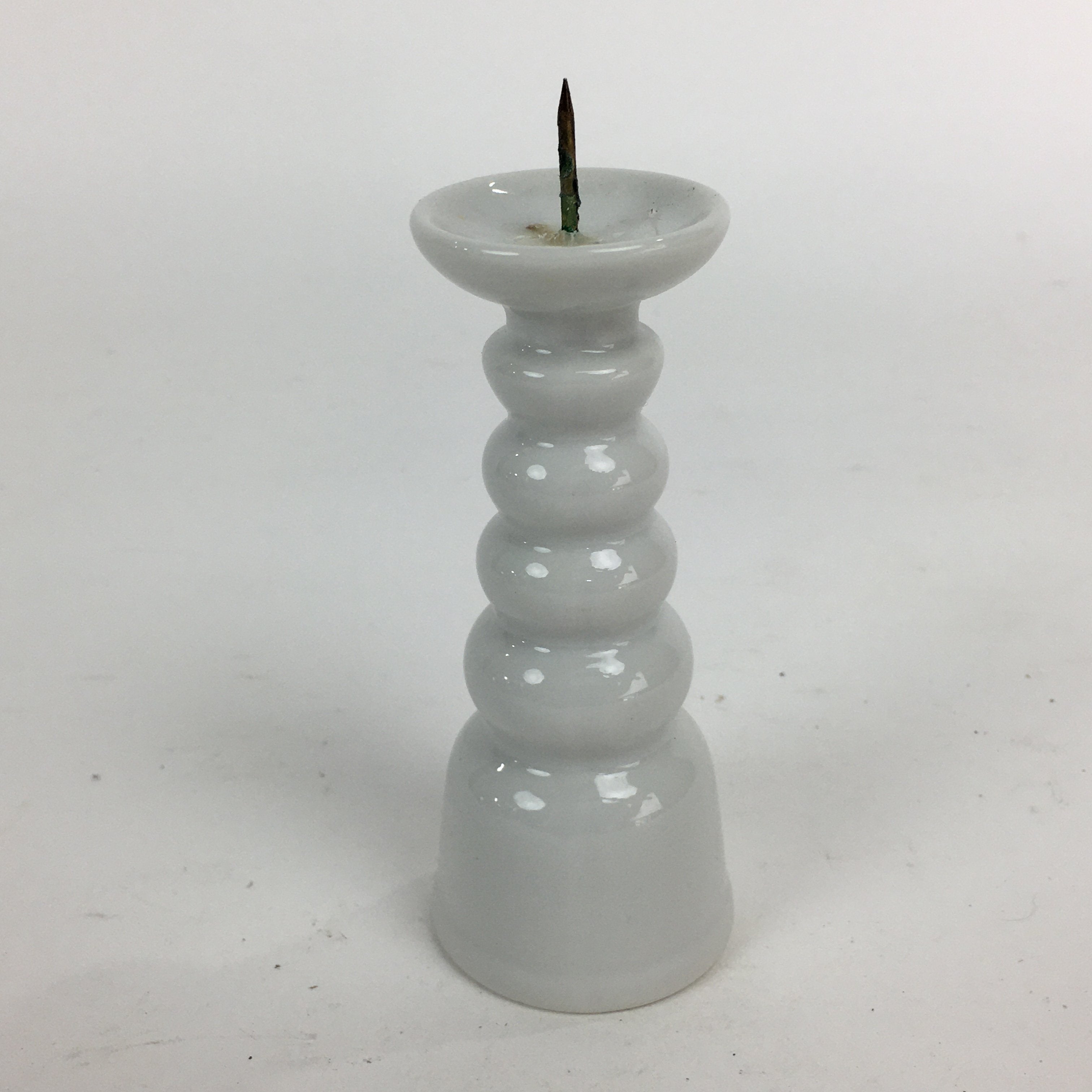 Japanese Buddhist Altar Fitting Candle Stand Vtg Porcelain Shokudai Butsudan BU5