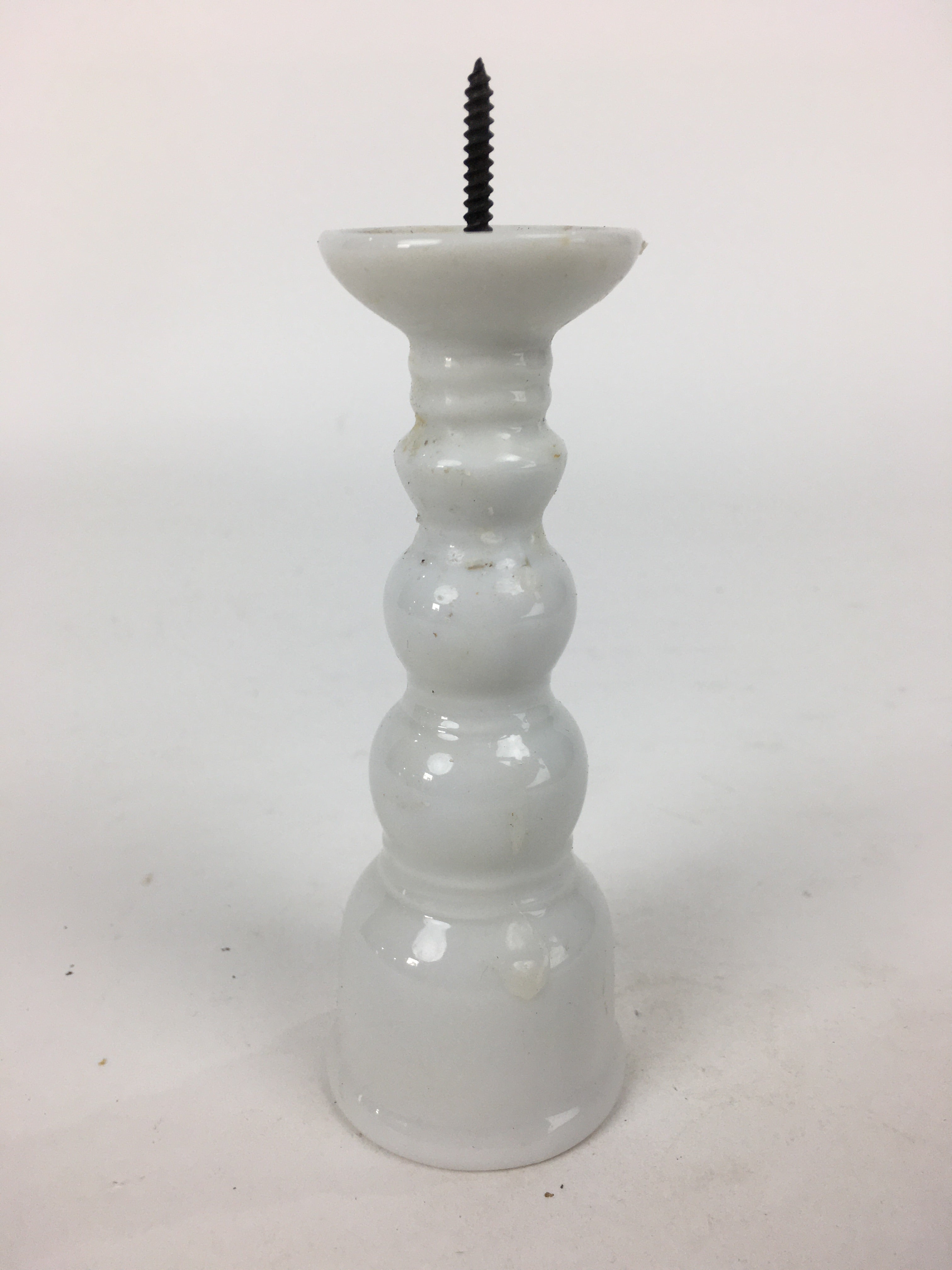 Japanese Buddhist Altar Fitting Candle Stand Vtg Porcelain Shokudai Butsudan BU6