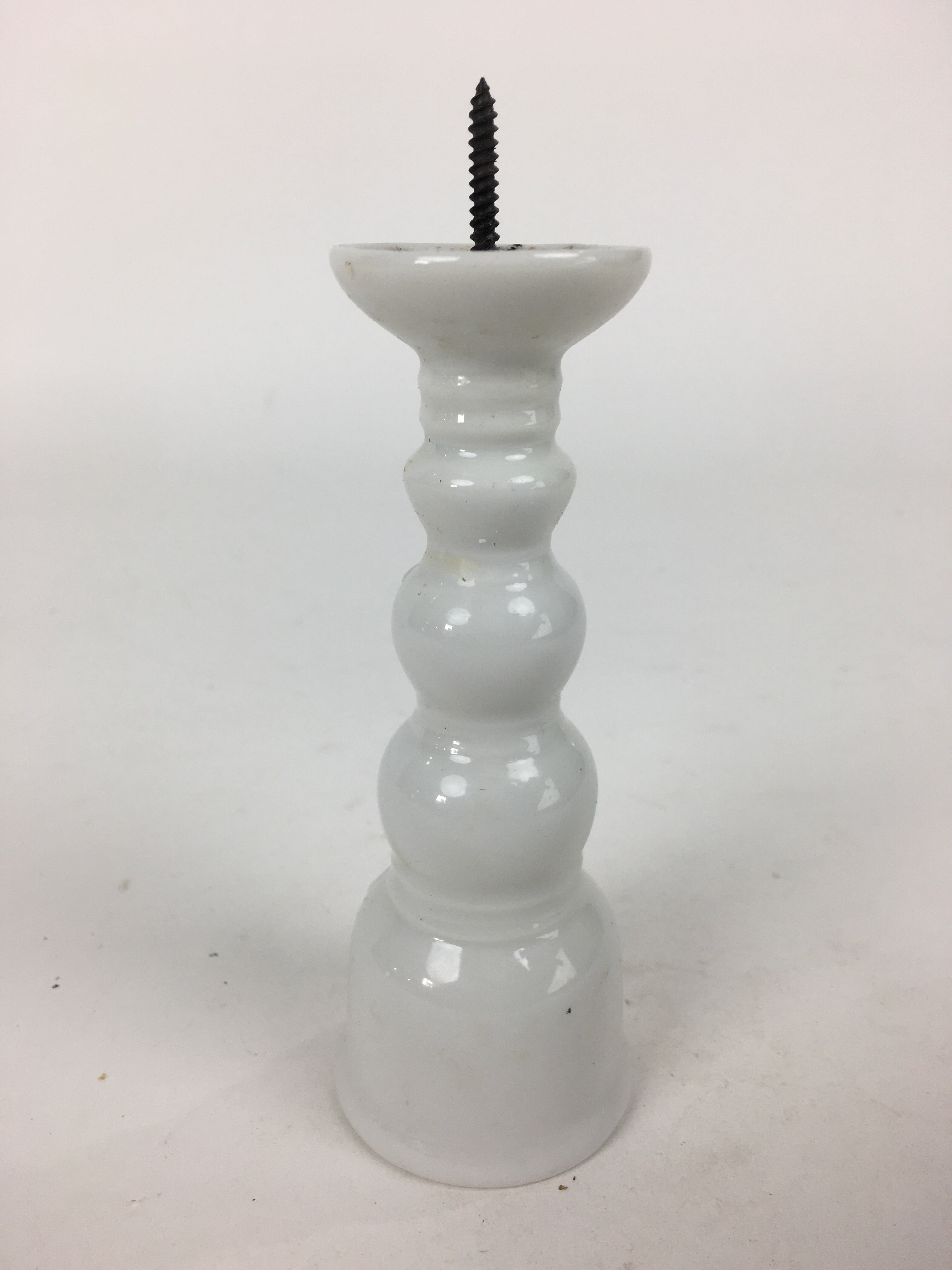 Japanese Buddhist Altar Fitting Candle Stand Vtg Porcelain Shokudai Butsudan BU6
