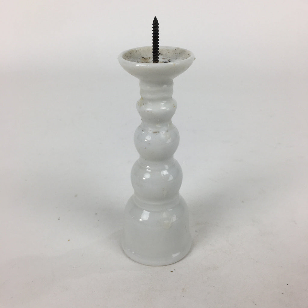 Japanese Buddhist Altar Fitting Candle Stand Vtg Porcelain Shokudai Butsudan BU6