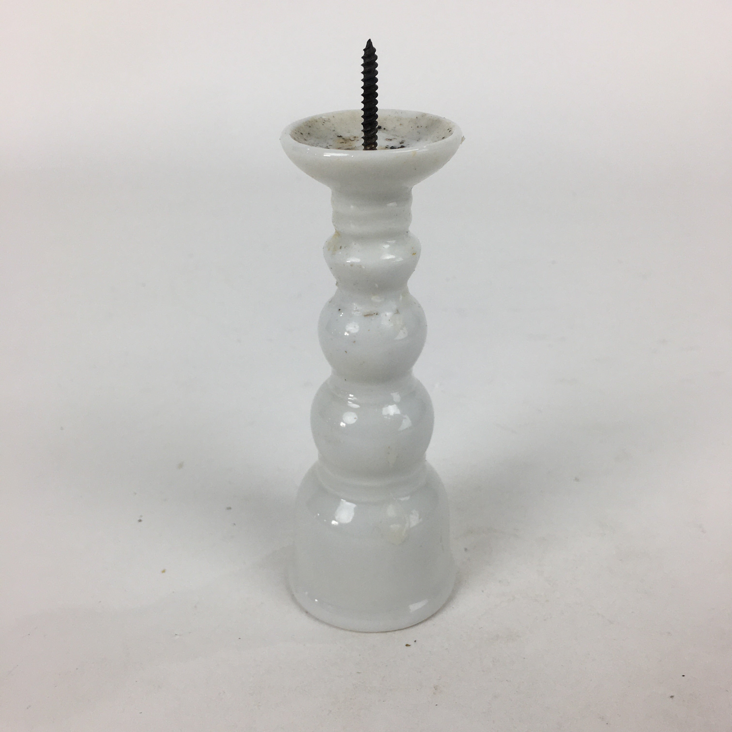 Japanese Buddhist Altar Fitting Candle Stand Vtg Porcelain Shokudai Butsudan BU6