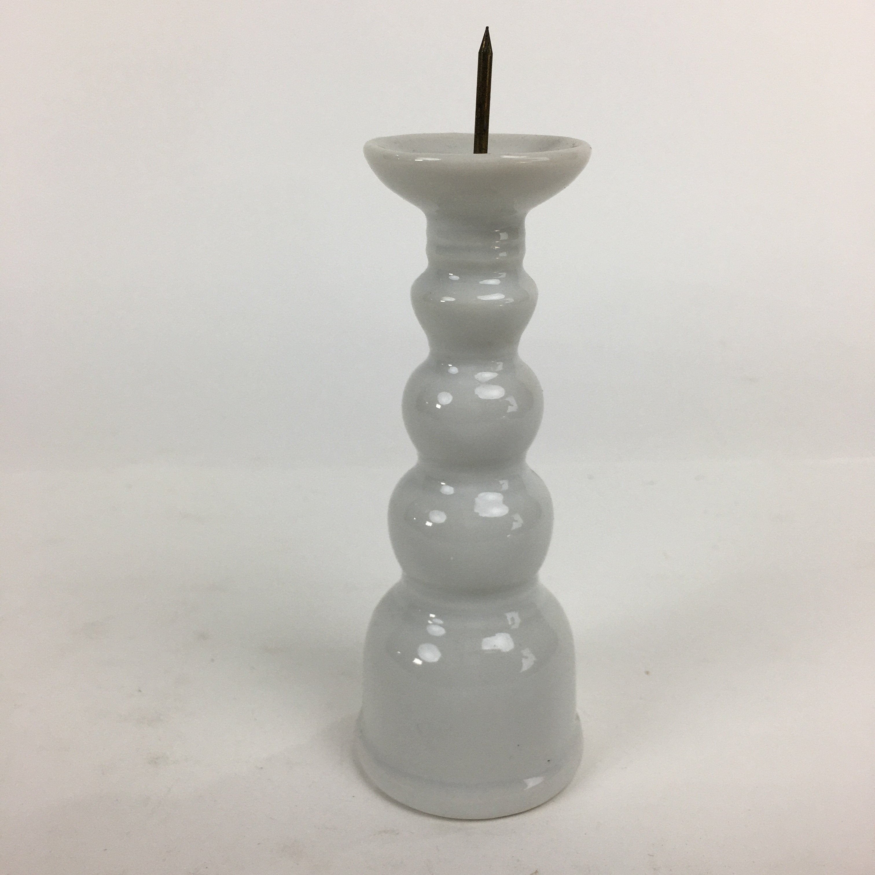 Japanese Buddhist Altar Fitting Candle Stand Vtg Porcelain Shokudai Butsudan QT1