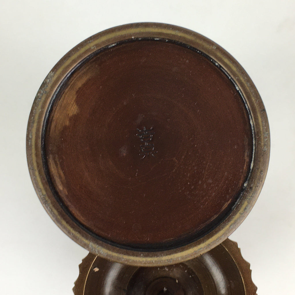 Japanese Buddhist Altar Fitting Copper Candle Stand set Vtg Shokudai BU654