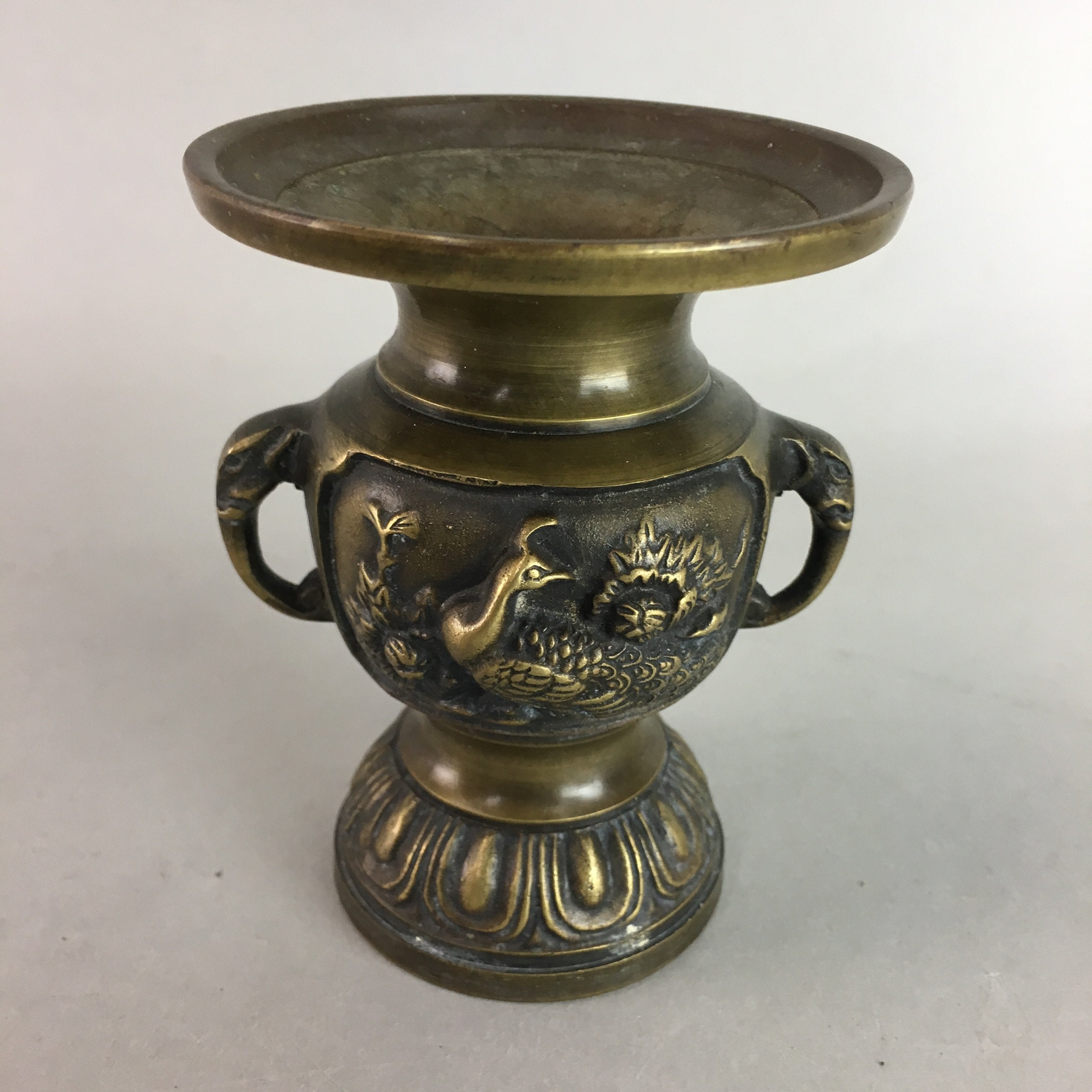 Japanese Buddhist Altar Fitting Flower Stand Vase Vtg Brass Butsudan B913