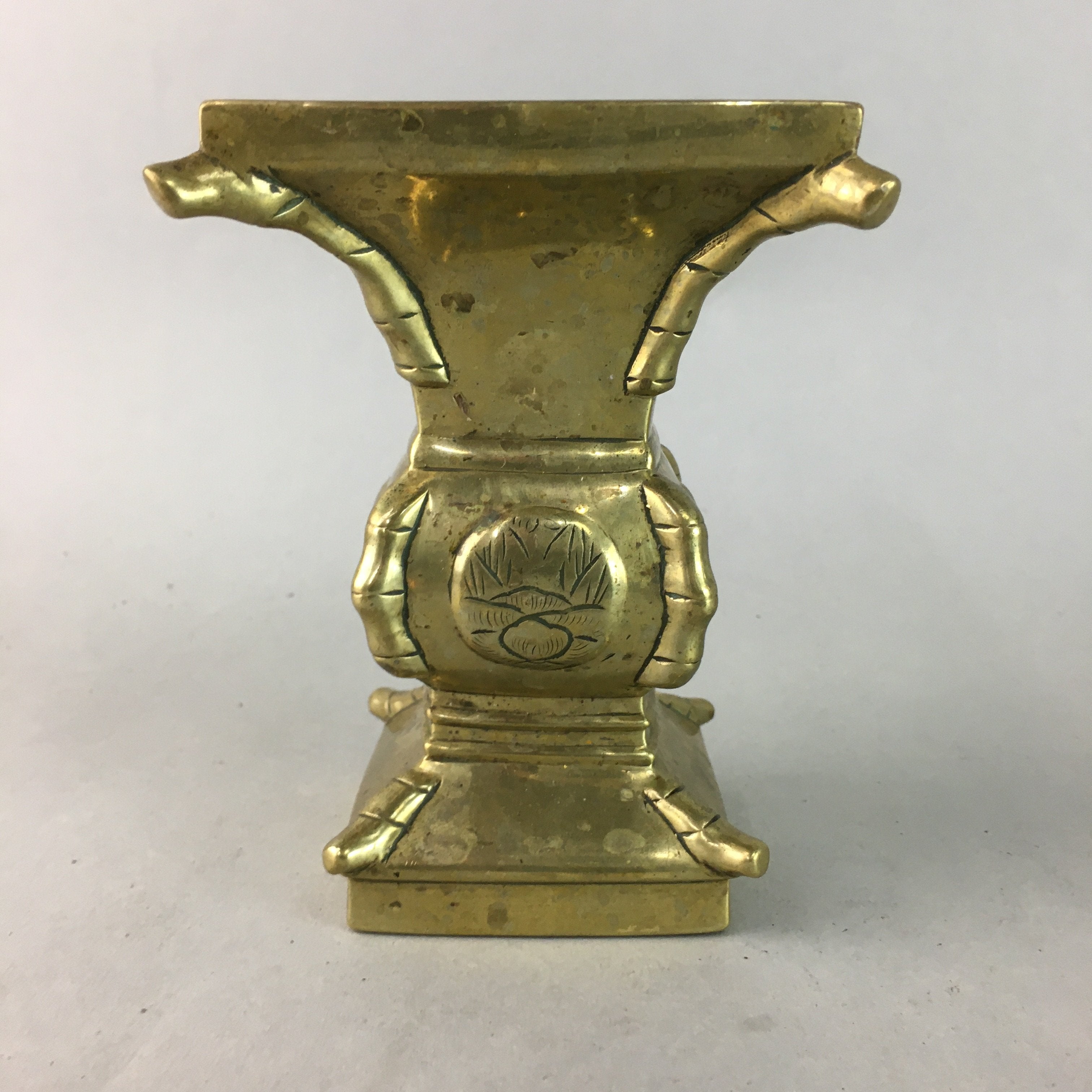 Japanese Buddhist Altar Fitting Flower Stand Vase Vtg Brass Butsudan BU173