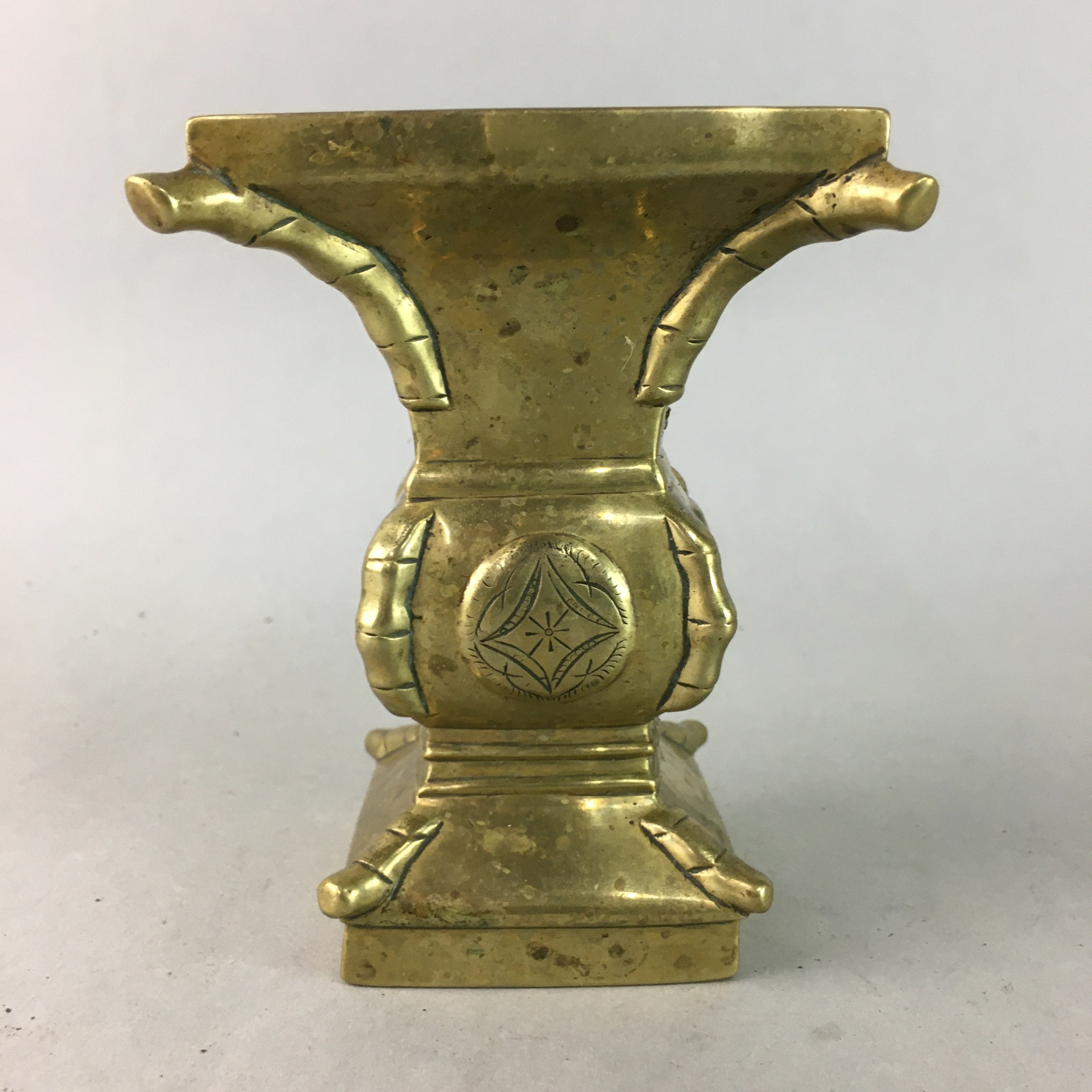 Japanese Buddhist Altar Fitting Flower Stand Vase Vtg Brass Butsudan BU173