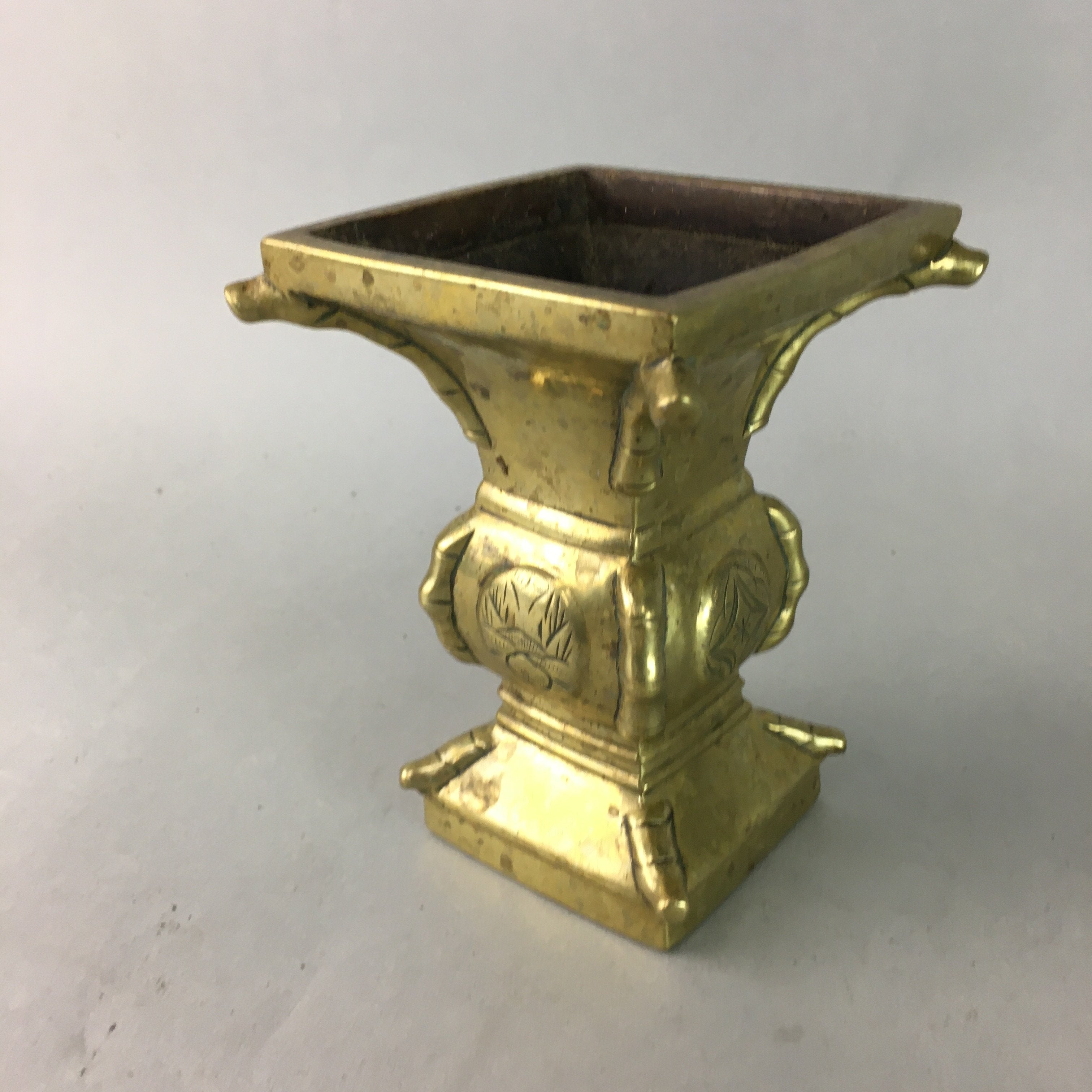 Japanese Buddhist Altar Fitting Flower Stand Vase Vtg Brass Butsudan BU173
