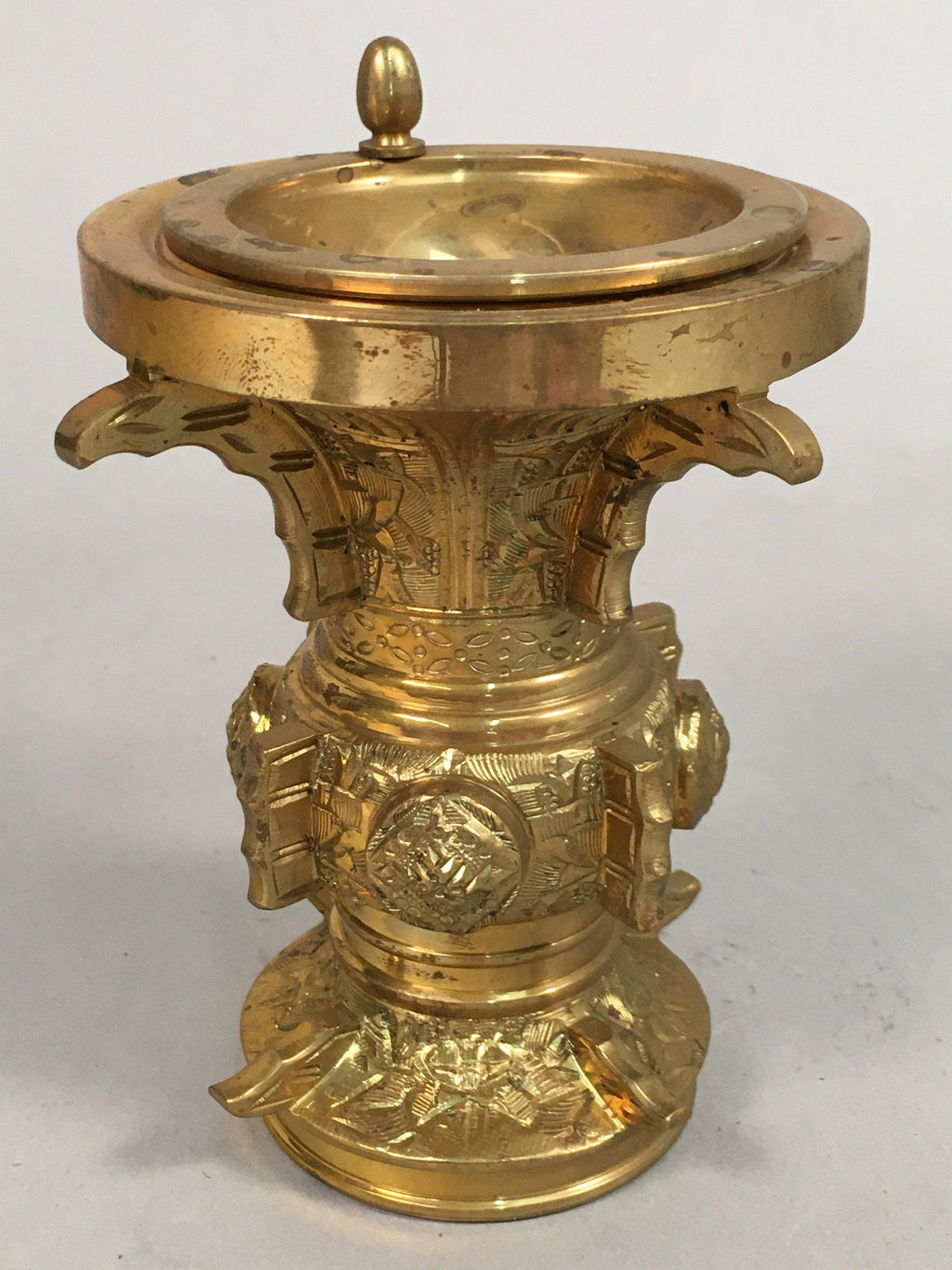 Japanese Buddhist Altar Fitting Flower Stand Vase Vtg Brass Butsudan BU243