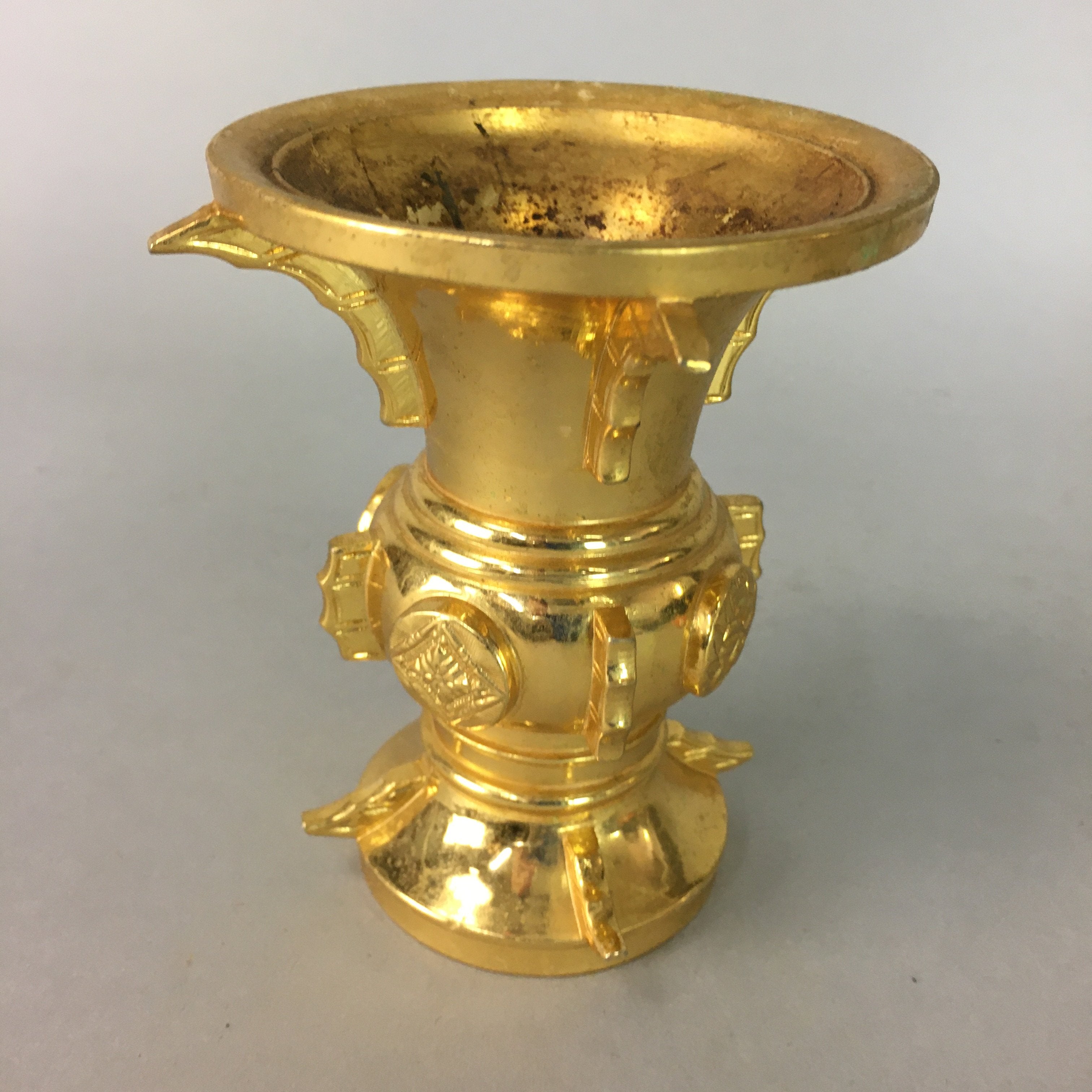 Japanese Buddhist Altar Fitting Flower Stand Vase Vtg Brass Butsudan BU55