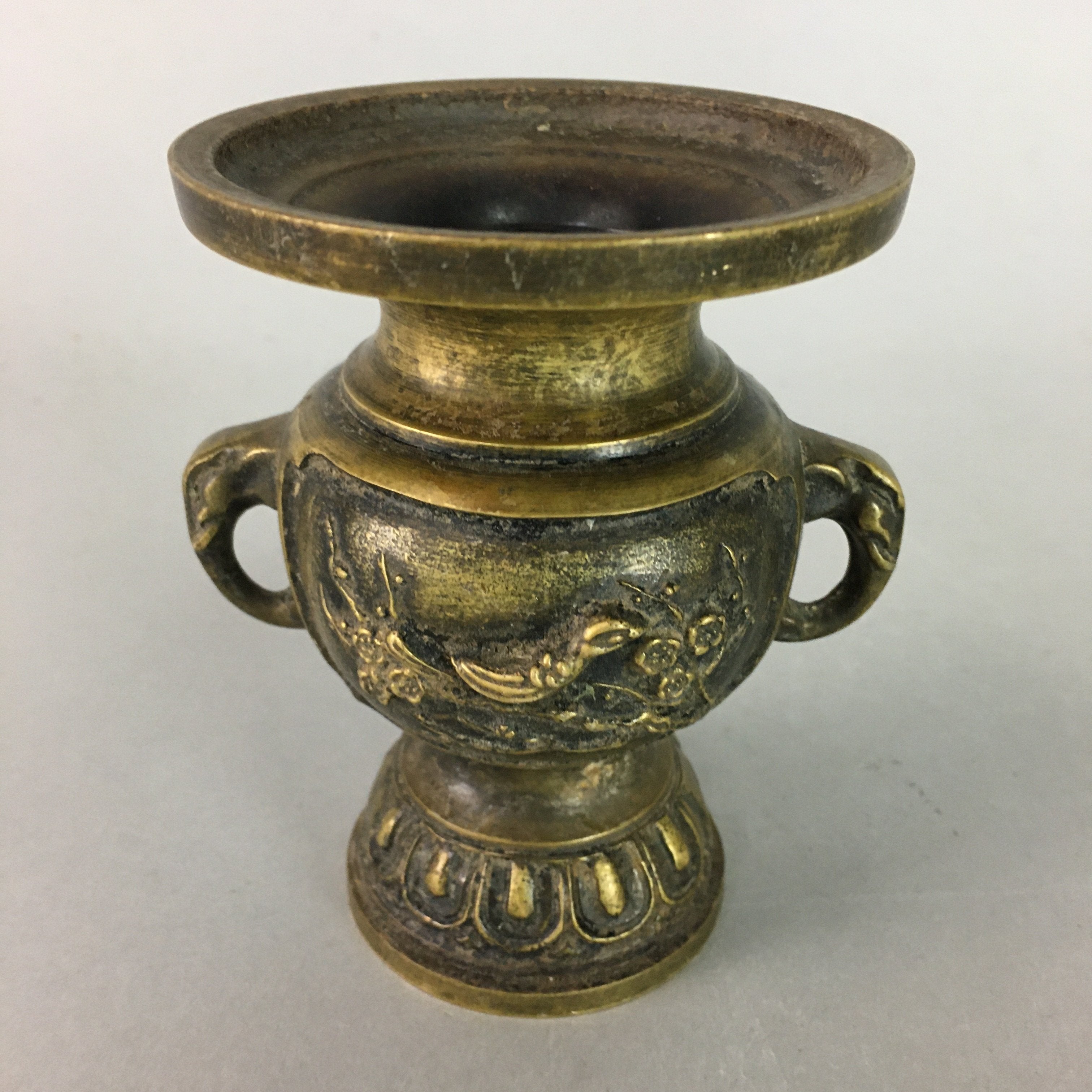 Japanese Buddhist Altar Fitting Flower Stand Vase Vtg Brass Gold Butsudan B998