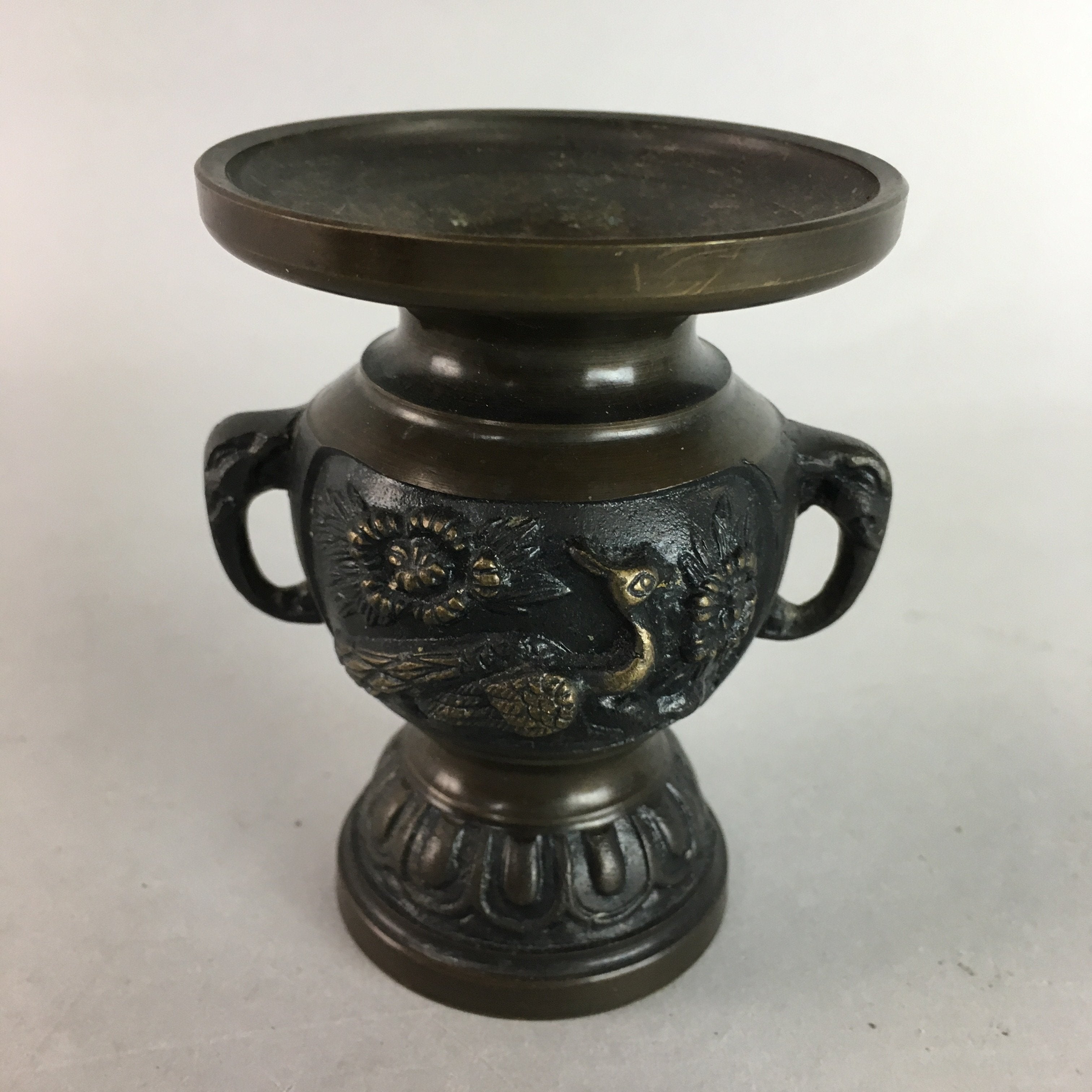 Japanese Buddhist Altar Fitting Flower Stand Vase Vtg Bronze Butsudan B914