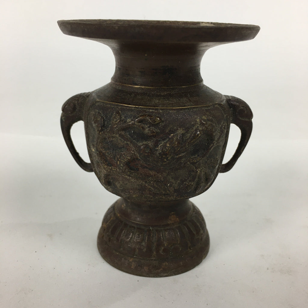 Japanese Buddhist Altar Fitting Flower Stand Vase Vtg Bronze Butsudan BU578