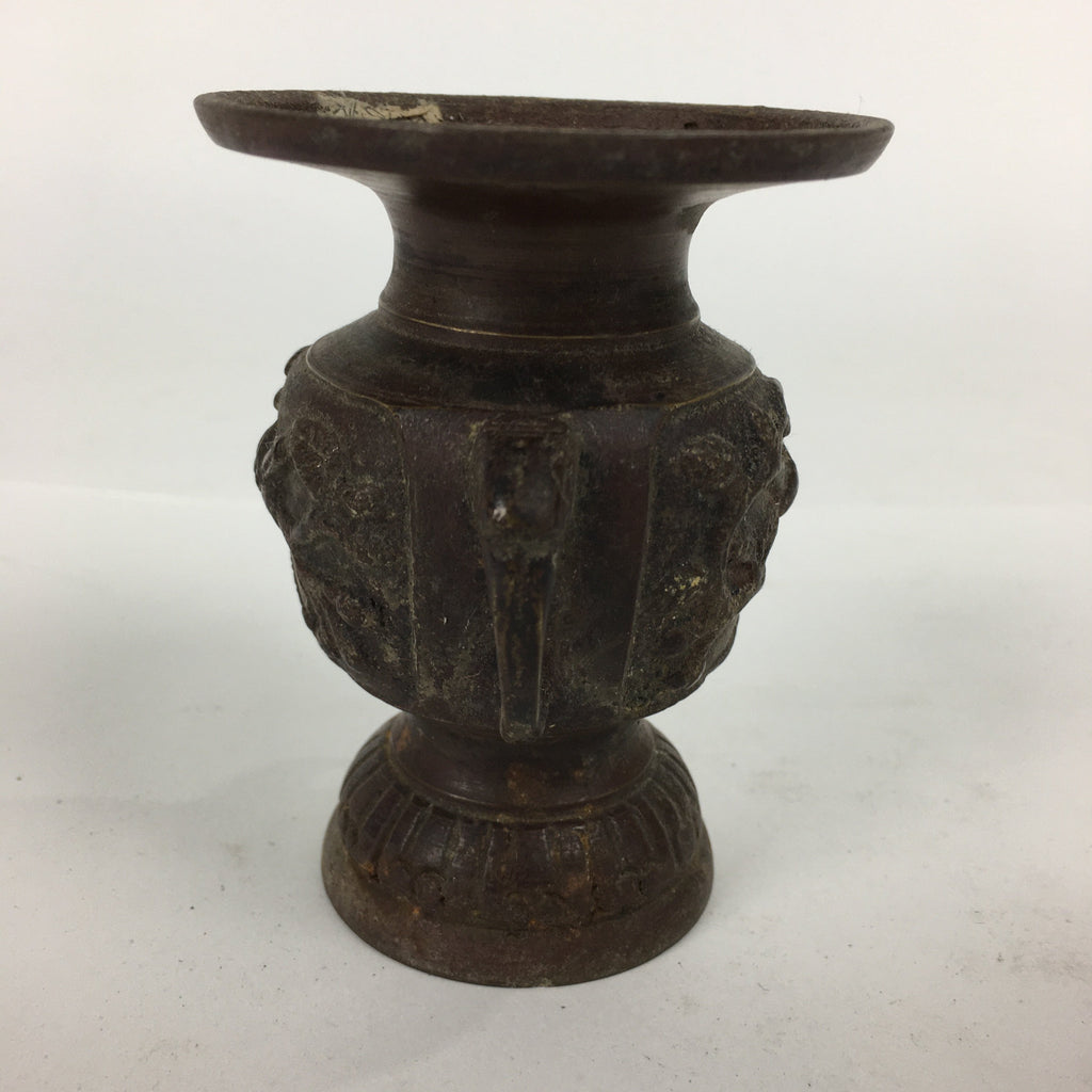 Japanese Buddhist Altar Fitting Flower Stand Vase Vtg Bronze Butsudan BU578