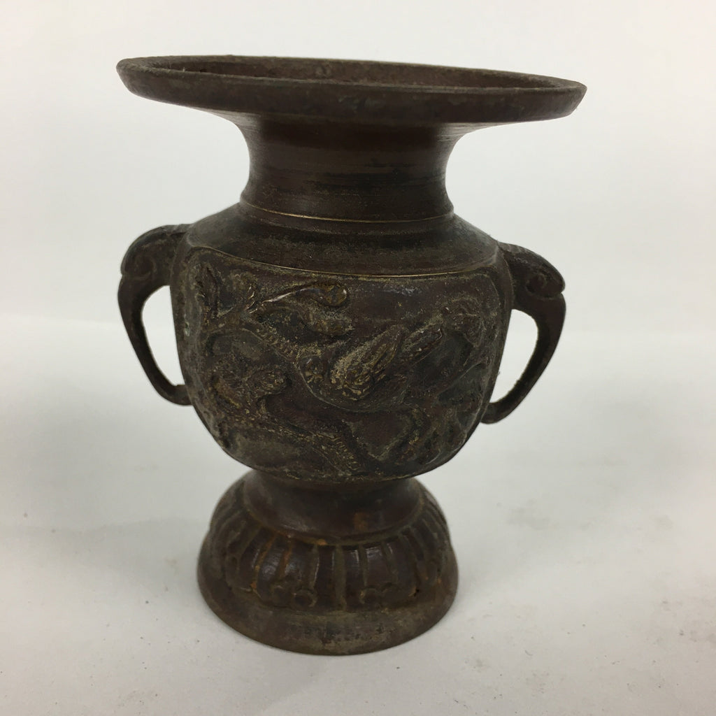 Japanese Buddhist Altar Fitting Flower Stand Vase Vtg Bronze Butsudan BU578