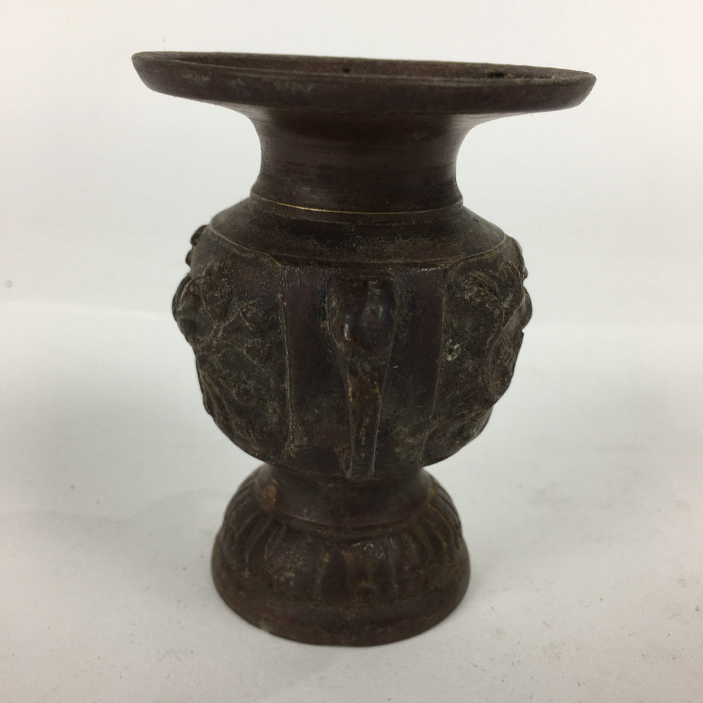Japanese Buddhist Altar Fitting Flower Stand Vase Vtg Bronze Butsudan BU578