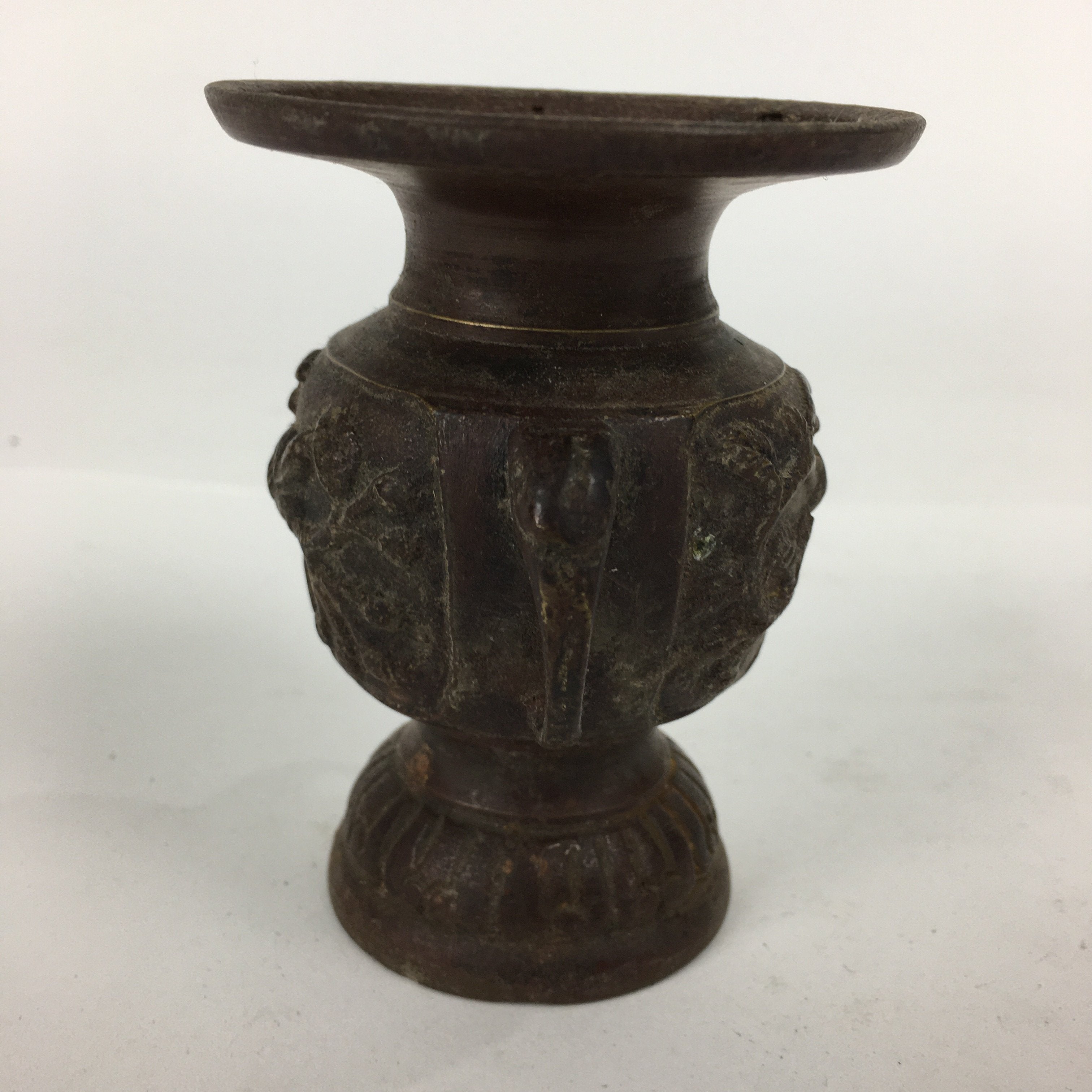 Japanese Buddhist Altar Fitting Flower Stand Vase Vtg Bronze Butsudan BU578