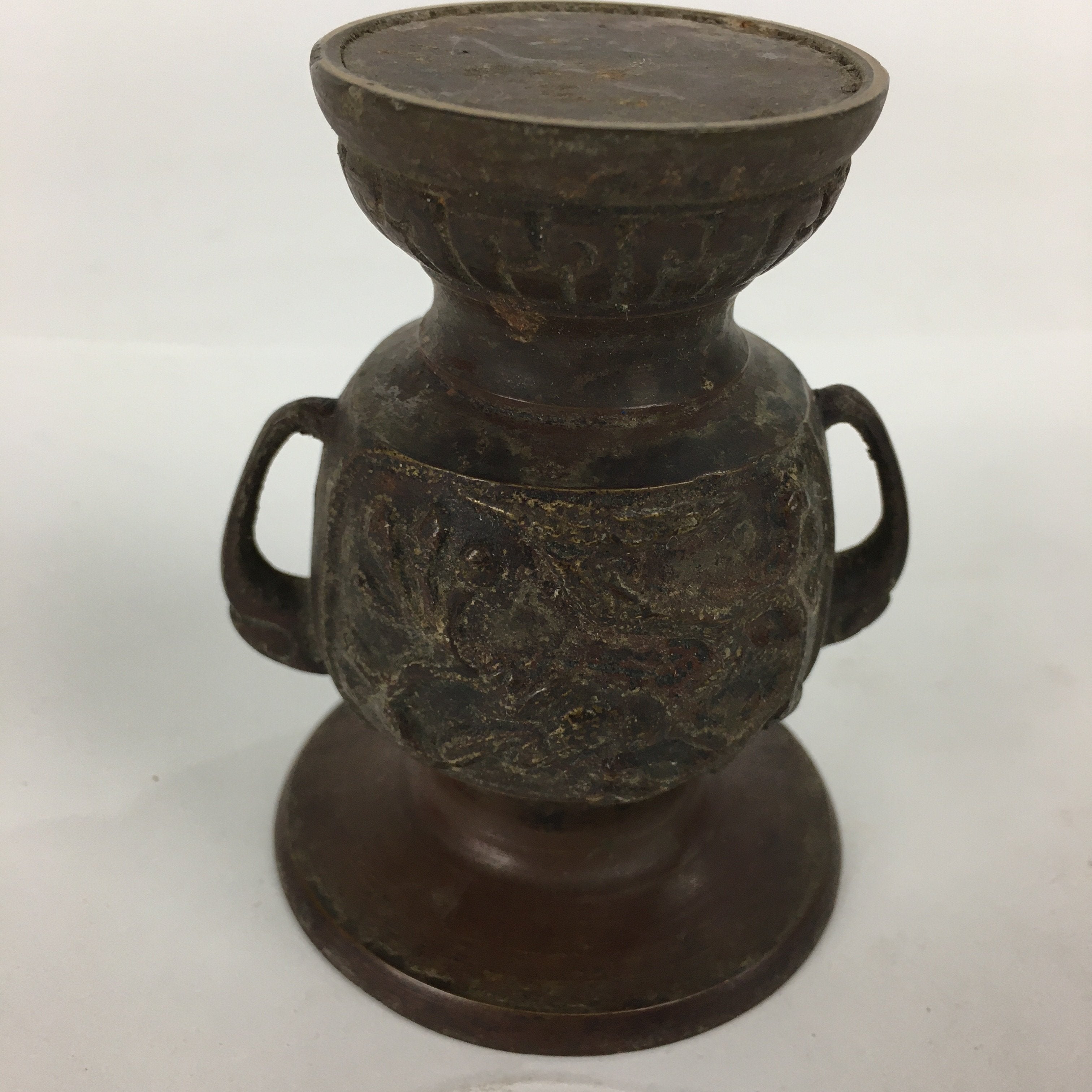 Japanese Buddhist Altar Fitting Flower Stand Vase Vtg Bronze Butsudan BU578