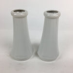 Japanese Buddhist Altar Fitting Flower Vase 2pc Set Vtg Porcelain Kabin Butsudan