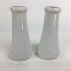 Japanese Buddhist Altar Fitting Flower Vase 2pc Set Vtg Porcelain Kabin Butsudan