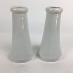 Japanese Buddhist Altar Fitting Flower Vase 2pc Set Vtg Porcelain Kabin Butsudan