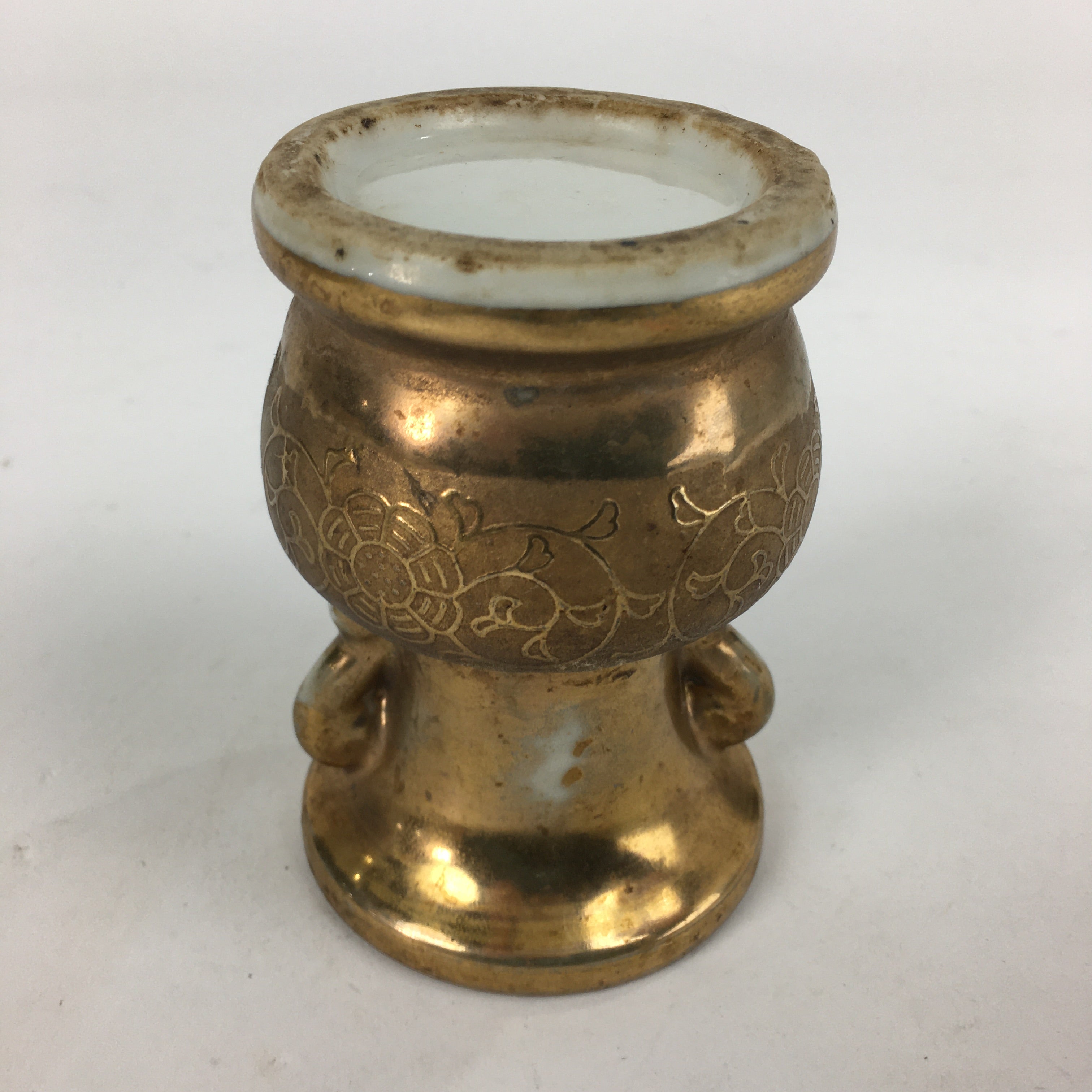 Japanese Buddhist Altar Fitting Flower Vase Vtg Porcelain Kabin Butsudan BU610