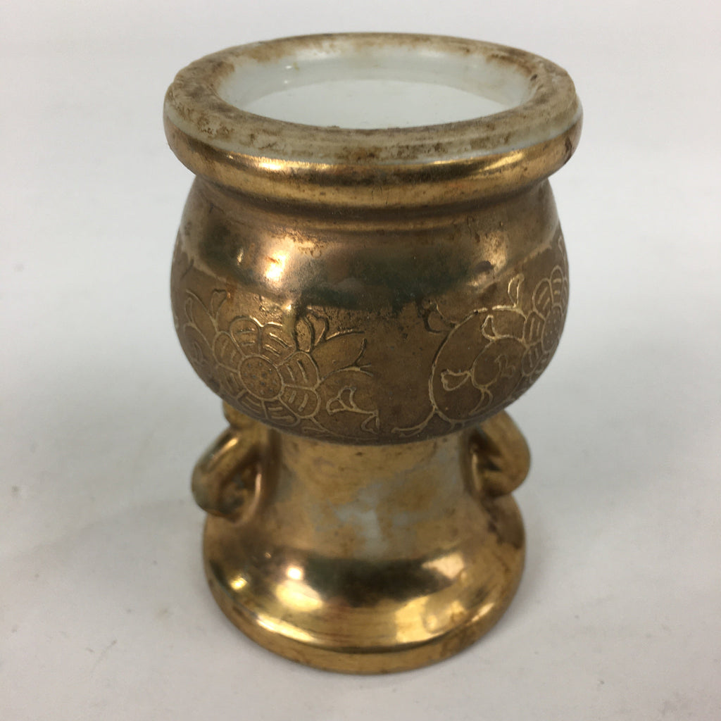 Japanese Buddhist Altar Fitting Flower Vase Vtg Porcelain Kabin Butsudan BU610