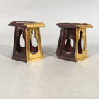 Japanese Buddhist Altar Fitting Gold Offering Stand Vtg Hexagon BU363