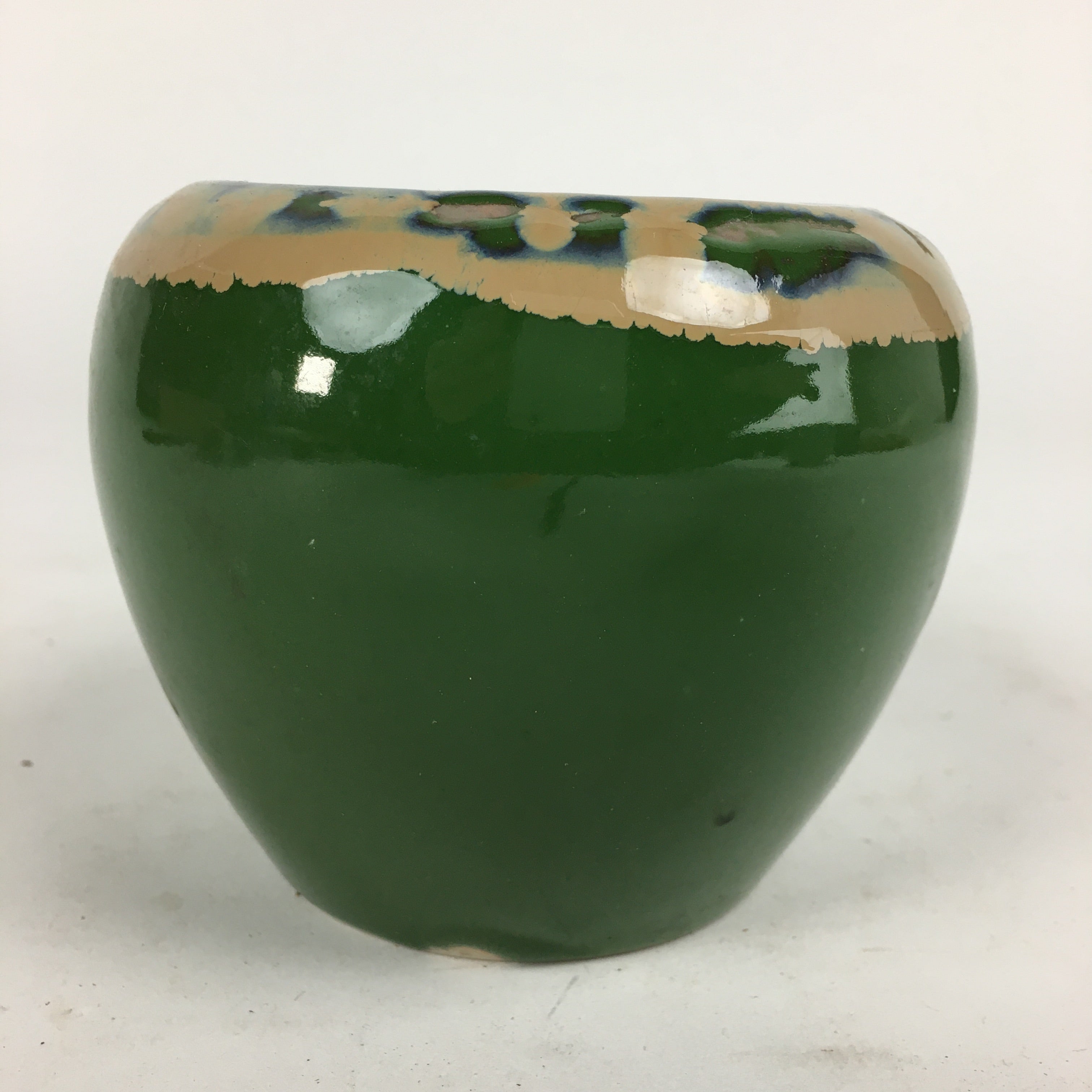 Japanese Buddhist Altar Fitting Incense Burner Vtg Koro Butsudan Green BU617