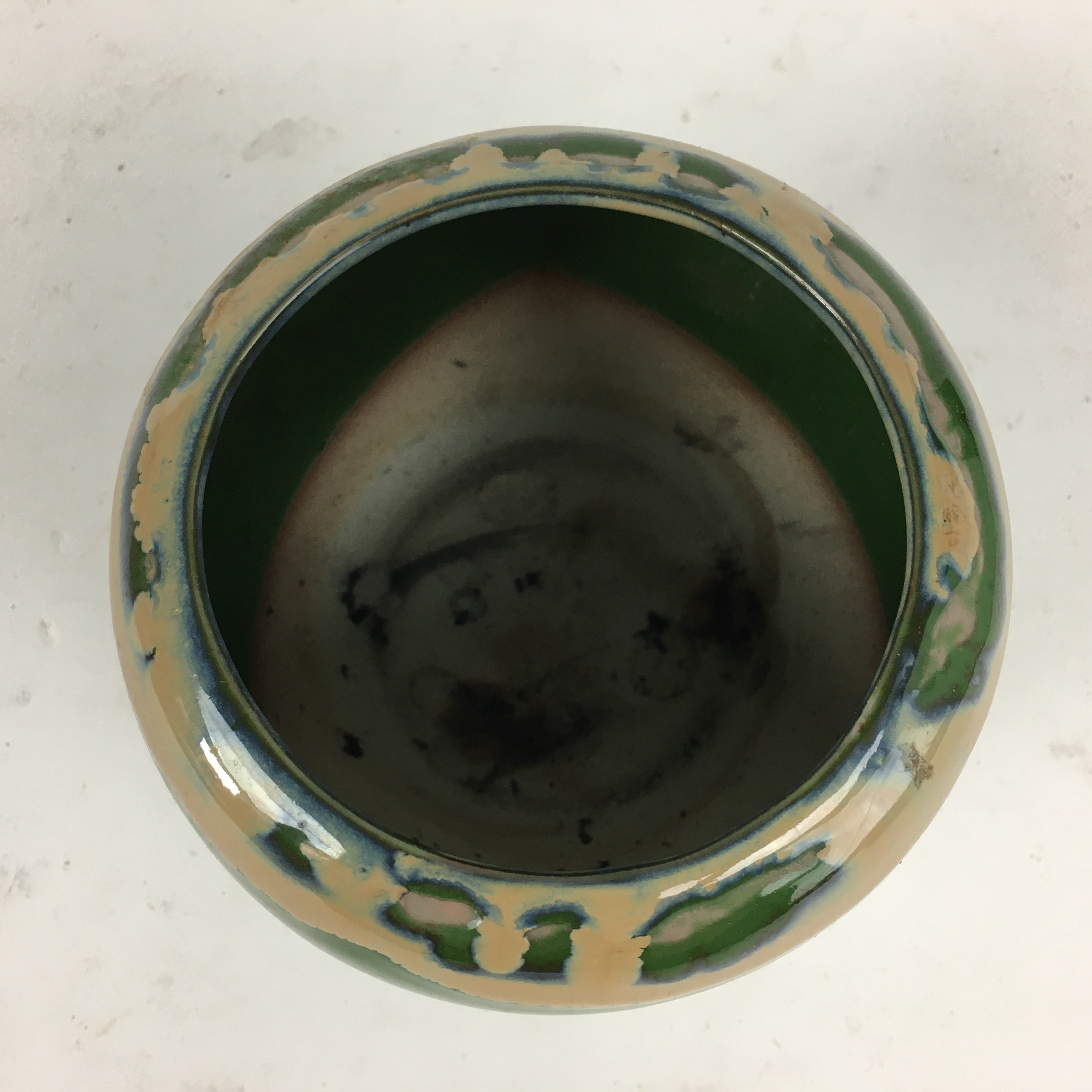 Japanese Buddhist Altar Fitting Incense Burner Vtg Koro Butsudan Green BU617
