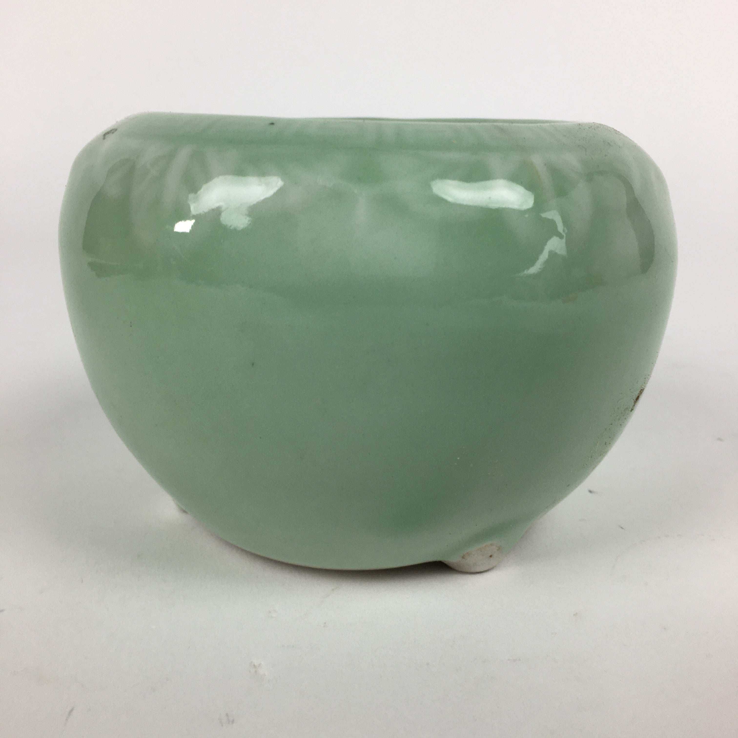 Japanese Buddhist Altar Fitting Incense Burner Vtg Koro Butsudan Light Green BU6