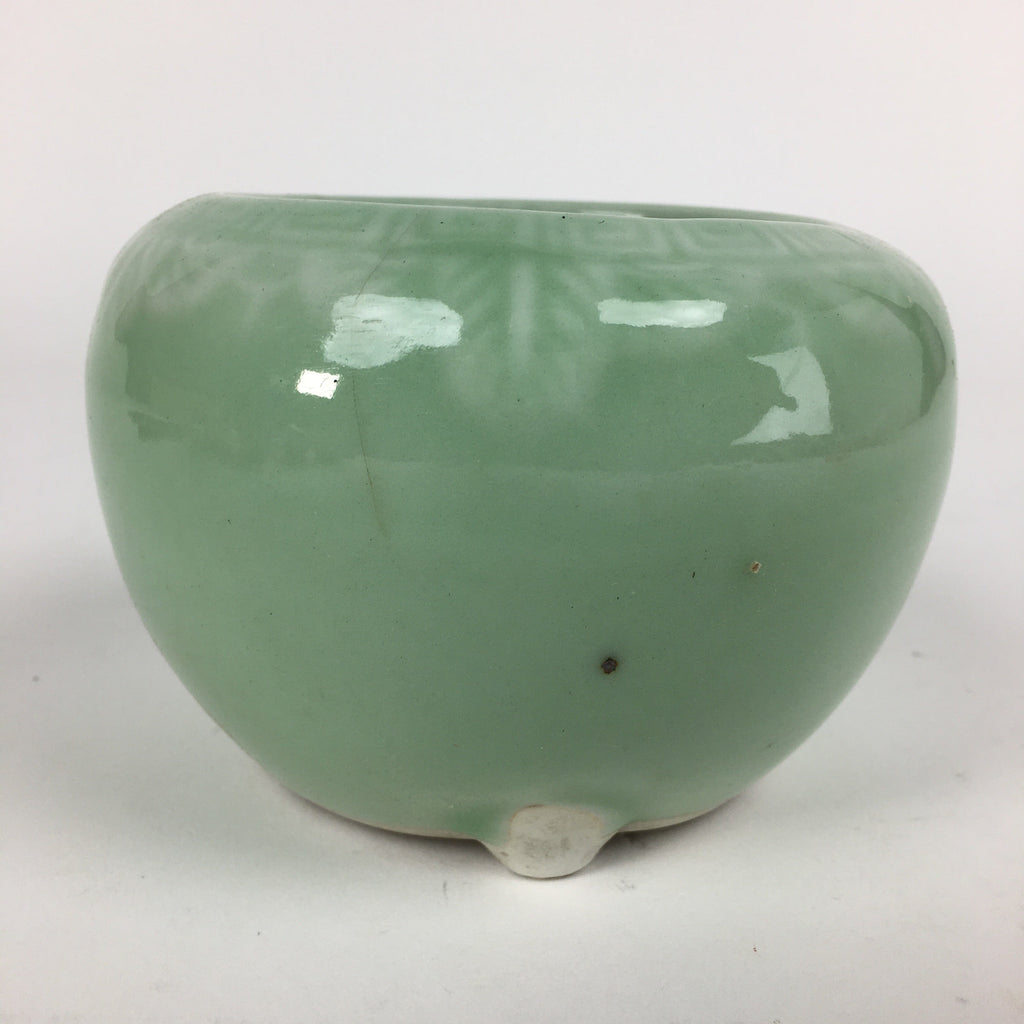 Japanese Buddhist Altar Fitting Incense Burner Vtg Koro Butsudan Light Green BU6