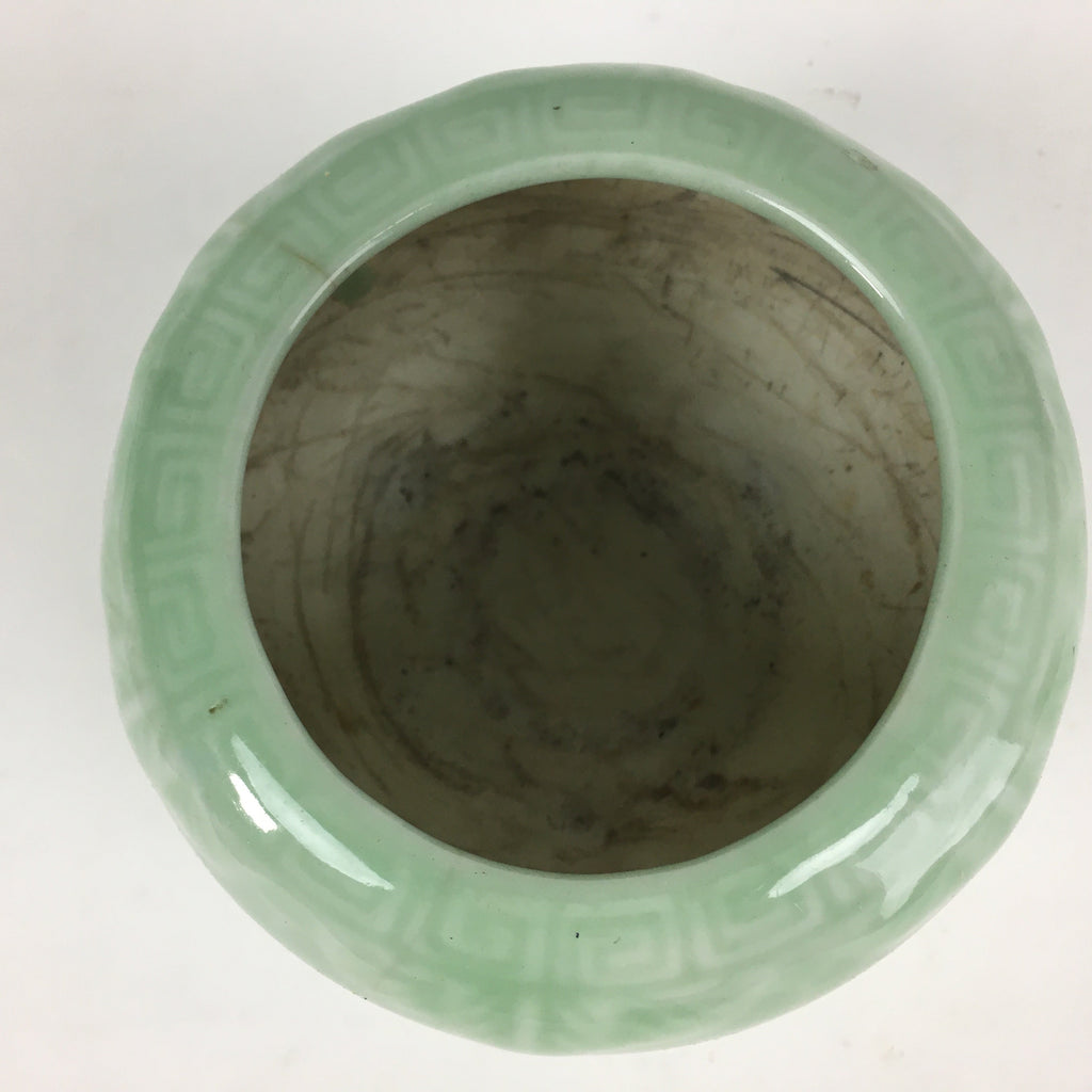 Japanese Buddhist Altar Fitting Incense Burner Vtg Koro Butsudan Light Green BU6
