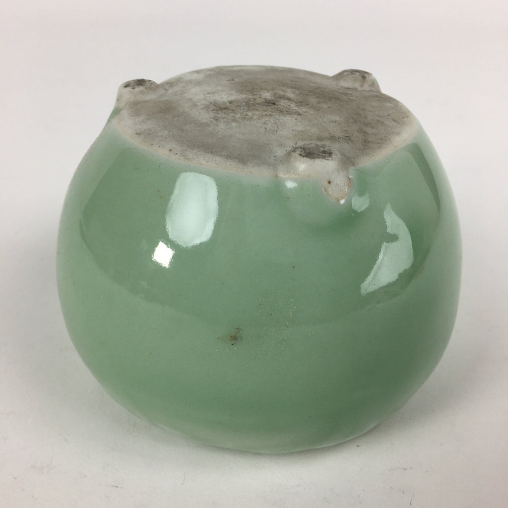 Japanese Buddhist Altar Fitting Incense Burner Vtg Koro Butsudan Light Green BU6