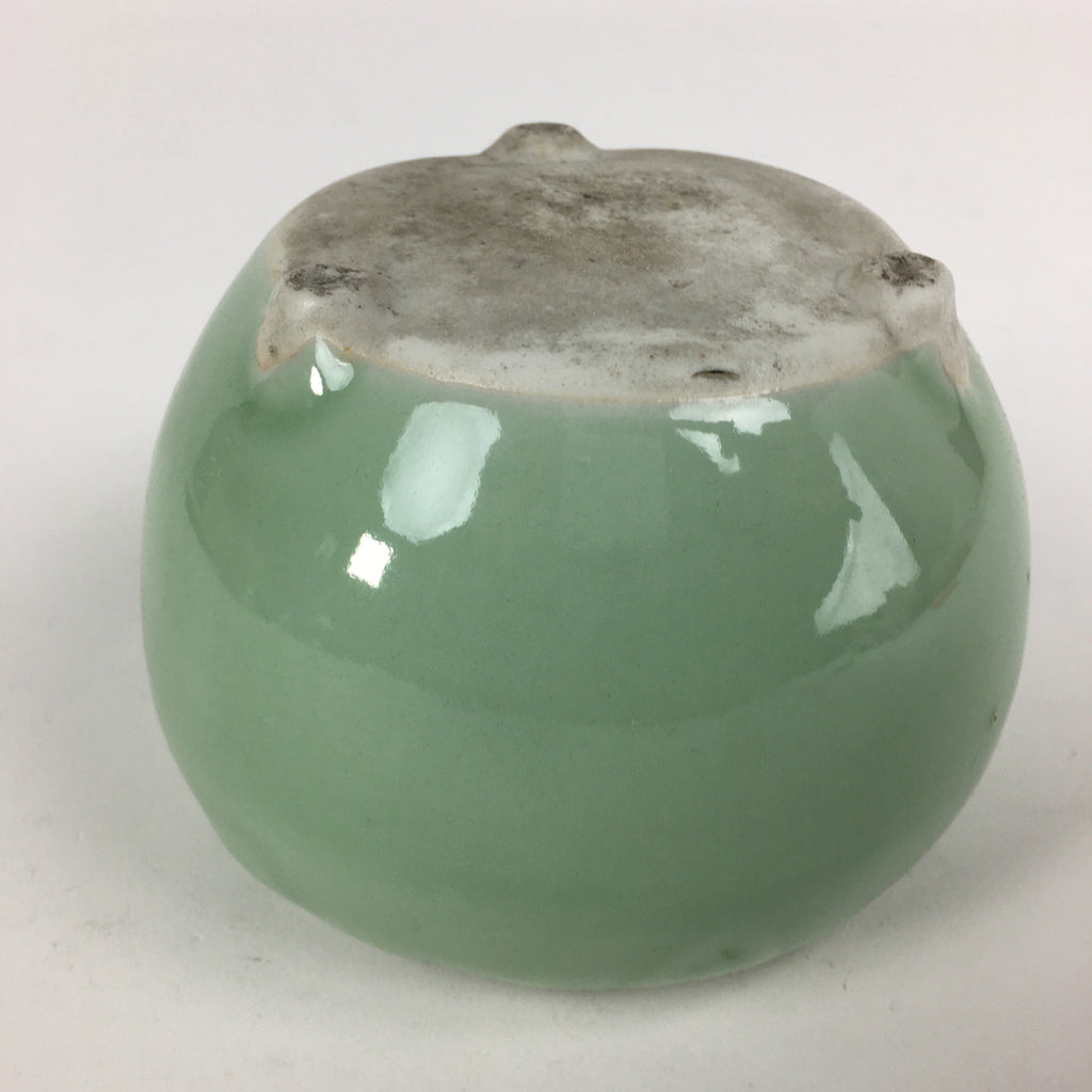 Japanese Buddhist Altar Fitting Incense Burner Vtg Koro Butsudan Light Green BU6